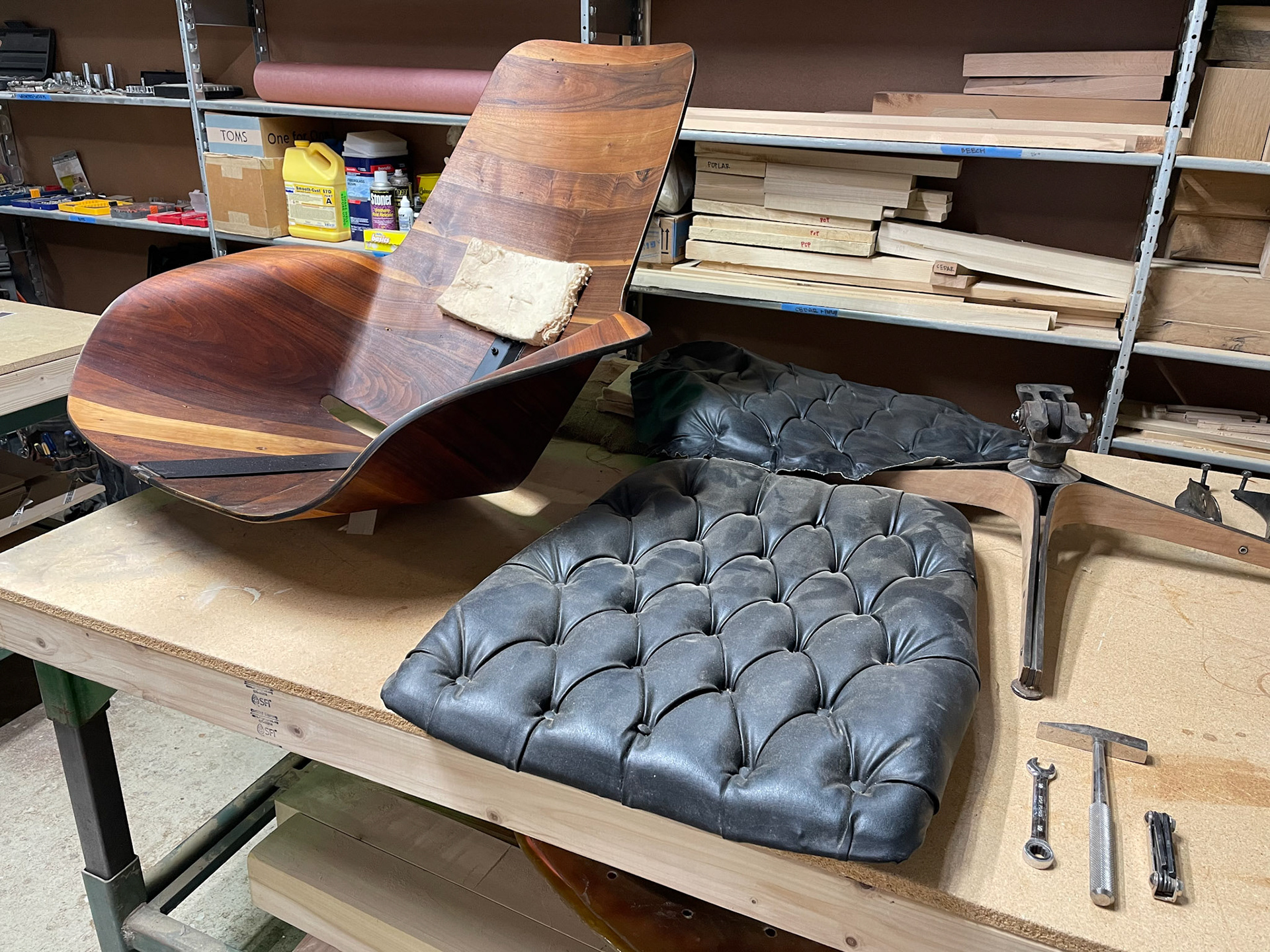 complete tear down and refinish of George Mulhauser 'Mr. Chair'