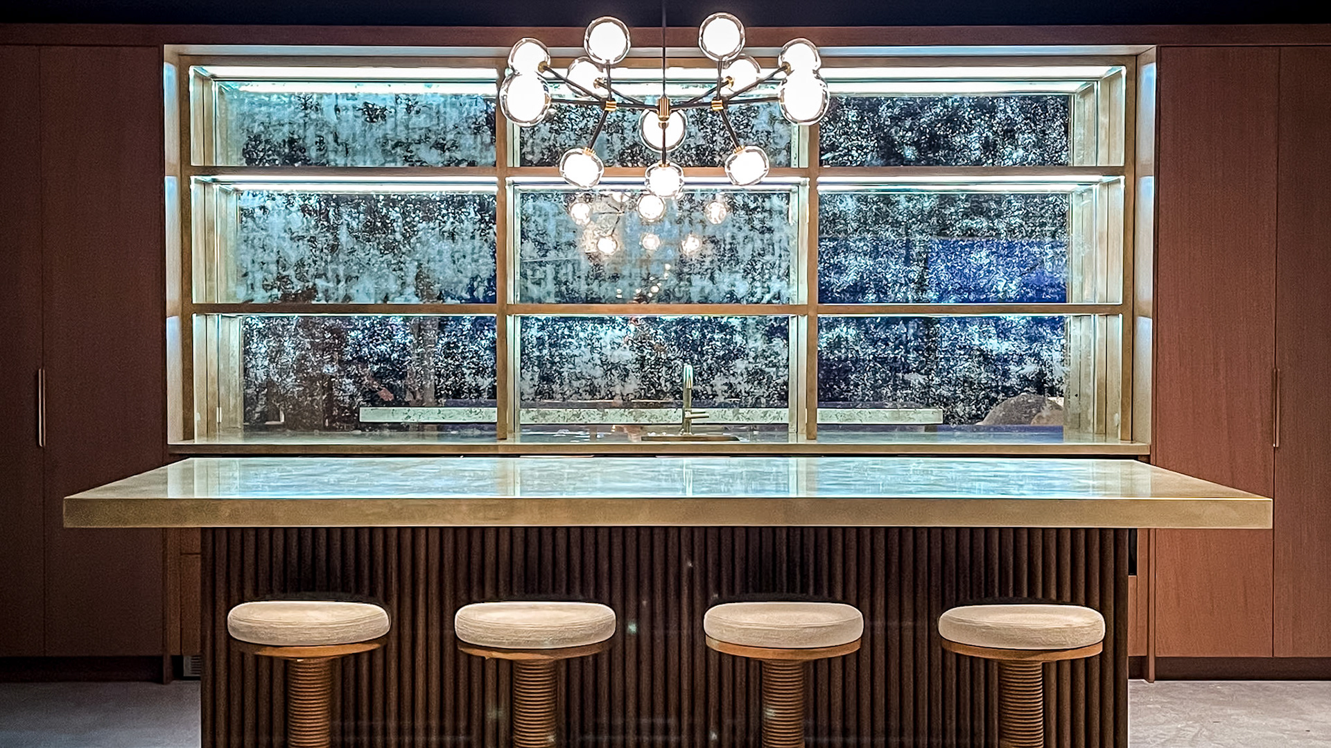 brass island and wet bar