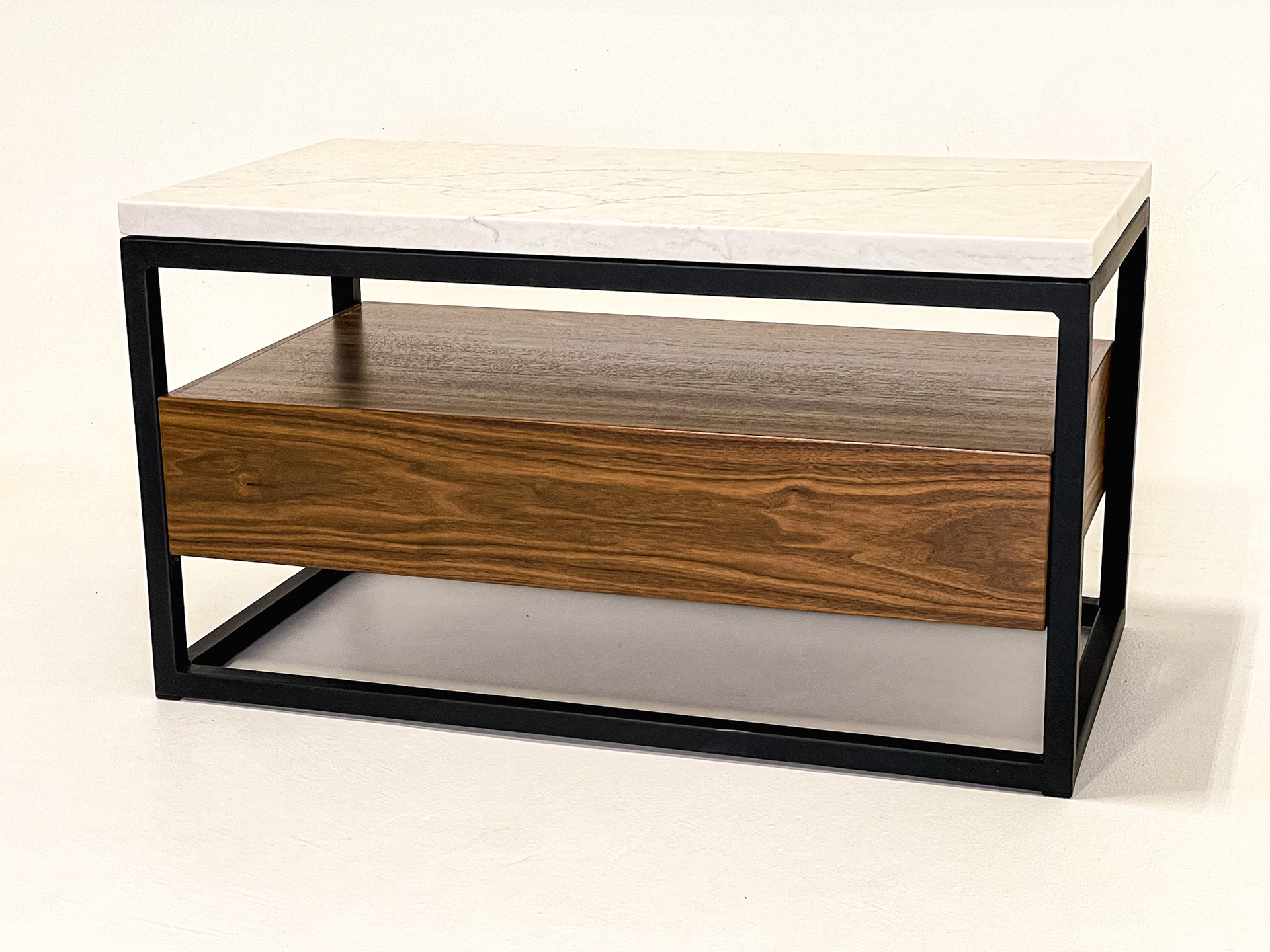 marble, walnut, and steel