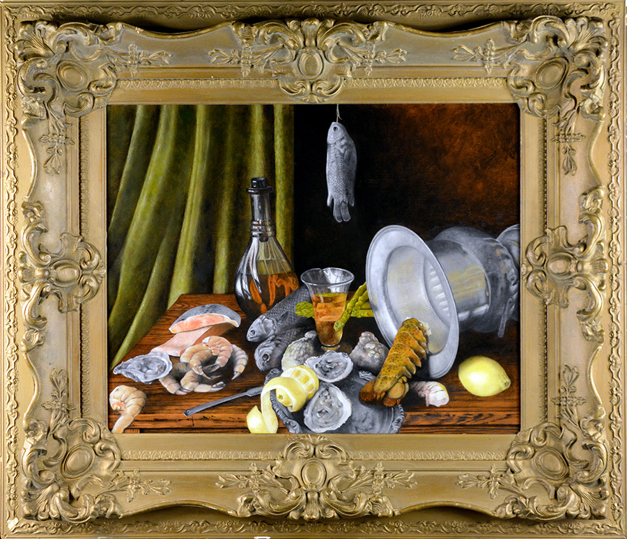 "Eat Me" . . . Oil and resin on a 16” x  20” wood panel. 2022 . . . $1750