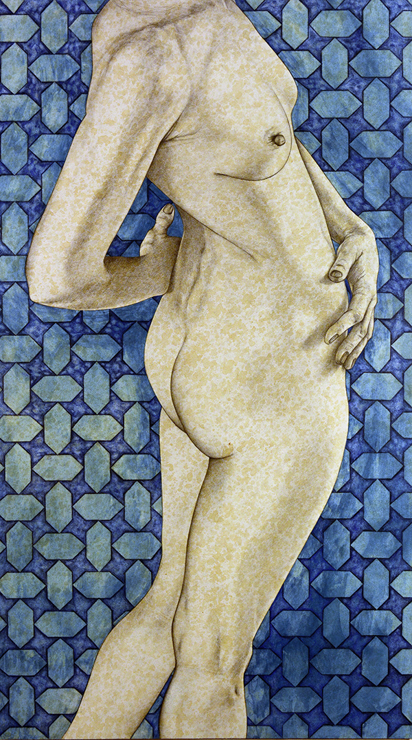 "Cascade" . . . Acrylic, Graphite and coffee on 20" x 13" art board 2017 . . . $750