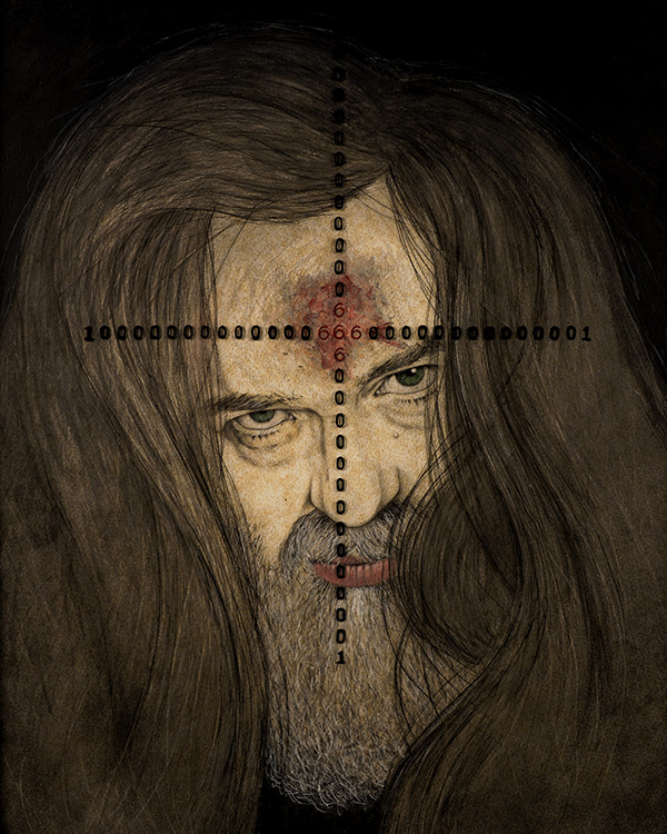 "Belphegor's Prime" . . . Acrylic, Graphite and coffee on 16" x 20" art board 2017 . . . $850