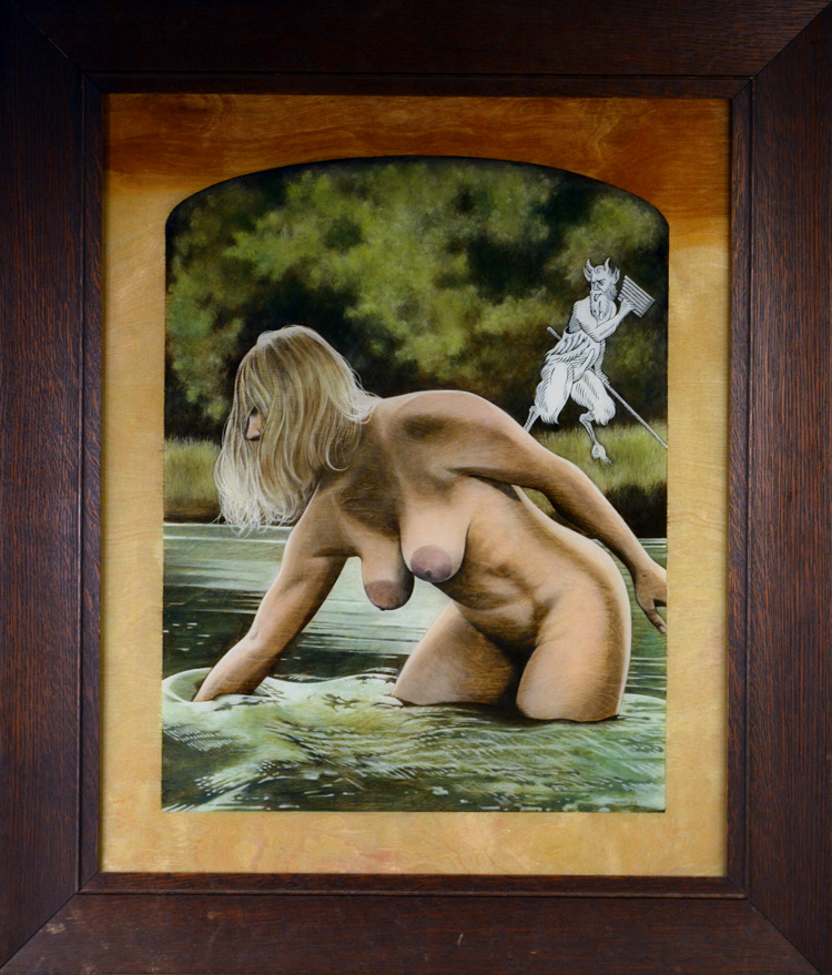 "Syrinx" . . . Oil on 18" x 22" wood panel 2019 . . . $1250