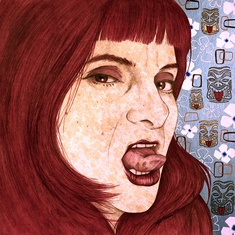 "The Earth-Eating Woman" . . . Acrylic and graphite on 12" x 12" art board 2017 . . . $450