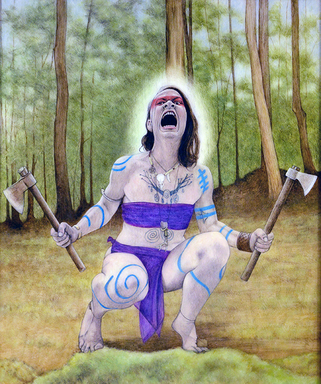 “Berserker" . . . Oil on 22" x 26" wood panel 2021 . . . $1250