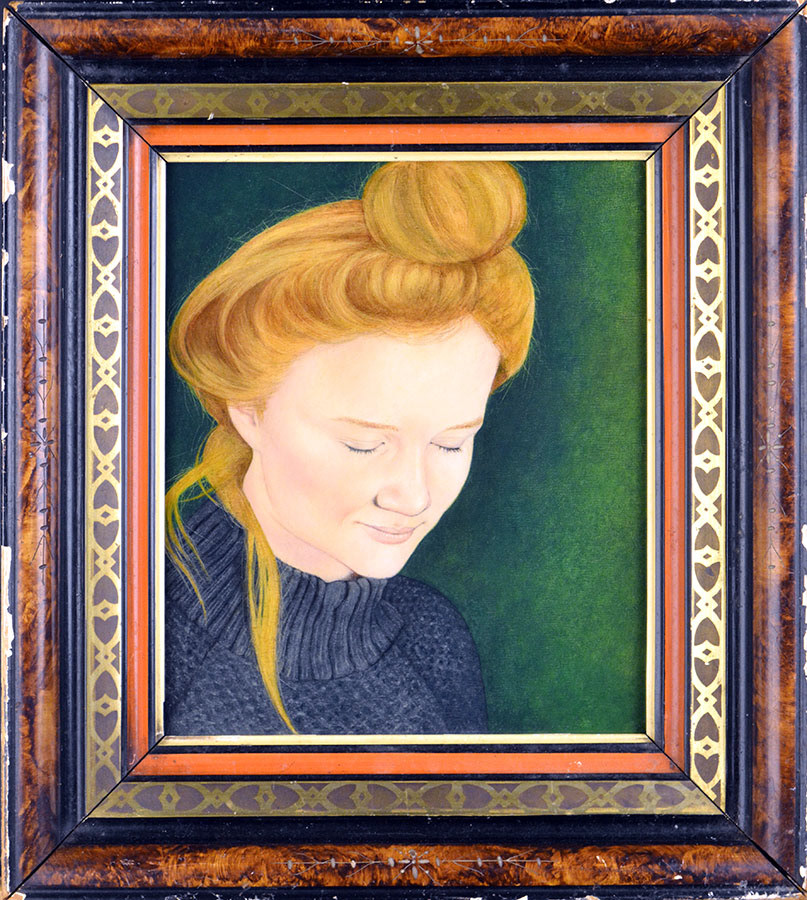 "Adeline"  Oil and resin on 10" x 12" wood panel.  2024