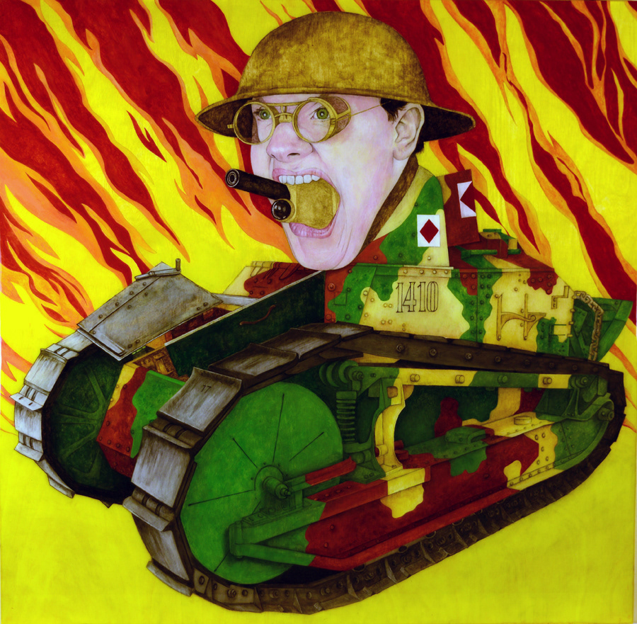 "Over There" . . . Oil on 31" x 32" wood panel 2018 . . . $1750