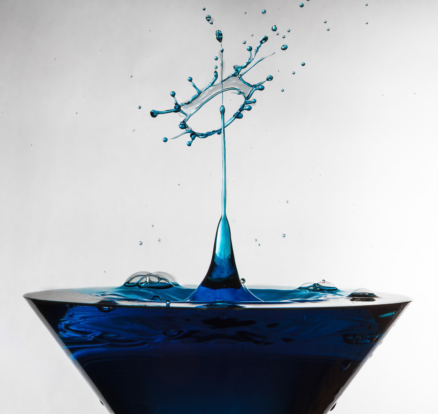 Blue splash water drop