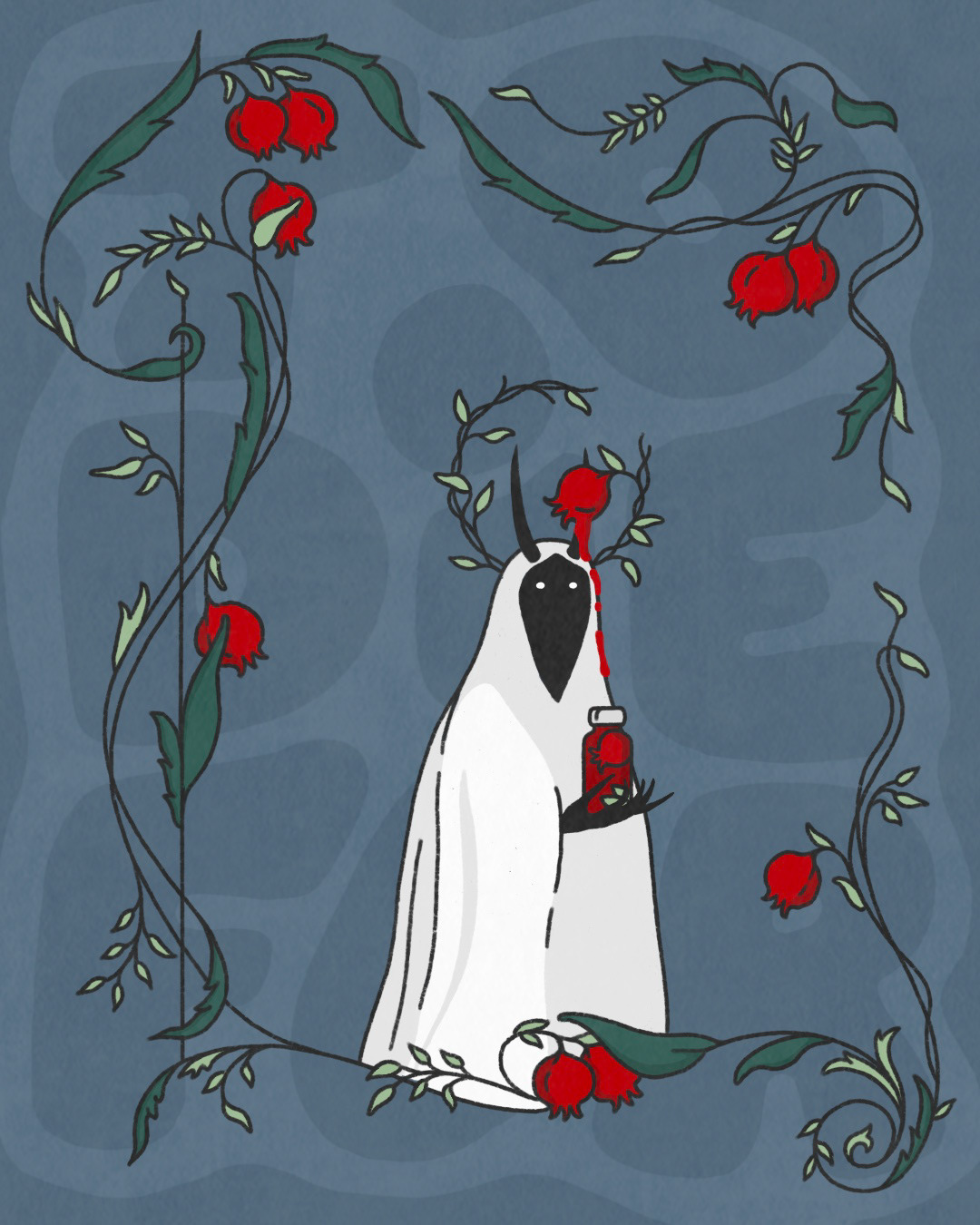 Pomegranate Juice Illustration (series)