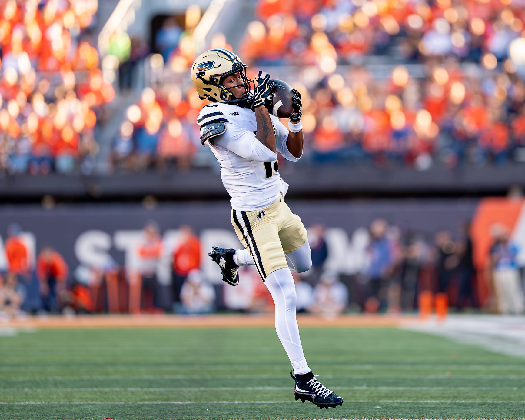 CHAMPAIGN, IL - OCTOBER 3, 2026: Purdue University Sophomore Wide Receiver Asaad Waseem (19) during the Purdue Boilermakers at Illinois Fighting Illini football game at Gies Memorial Stadium(Photo by Steve Bowen / Northern Indiana Sports Report)