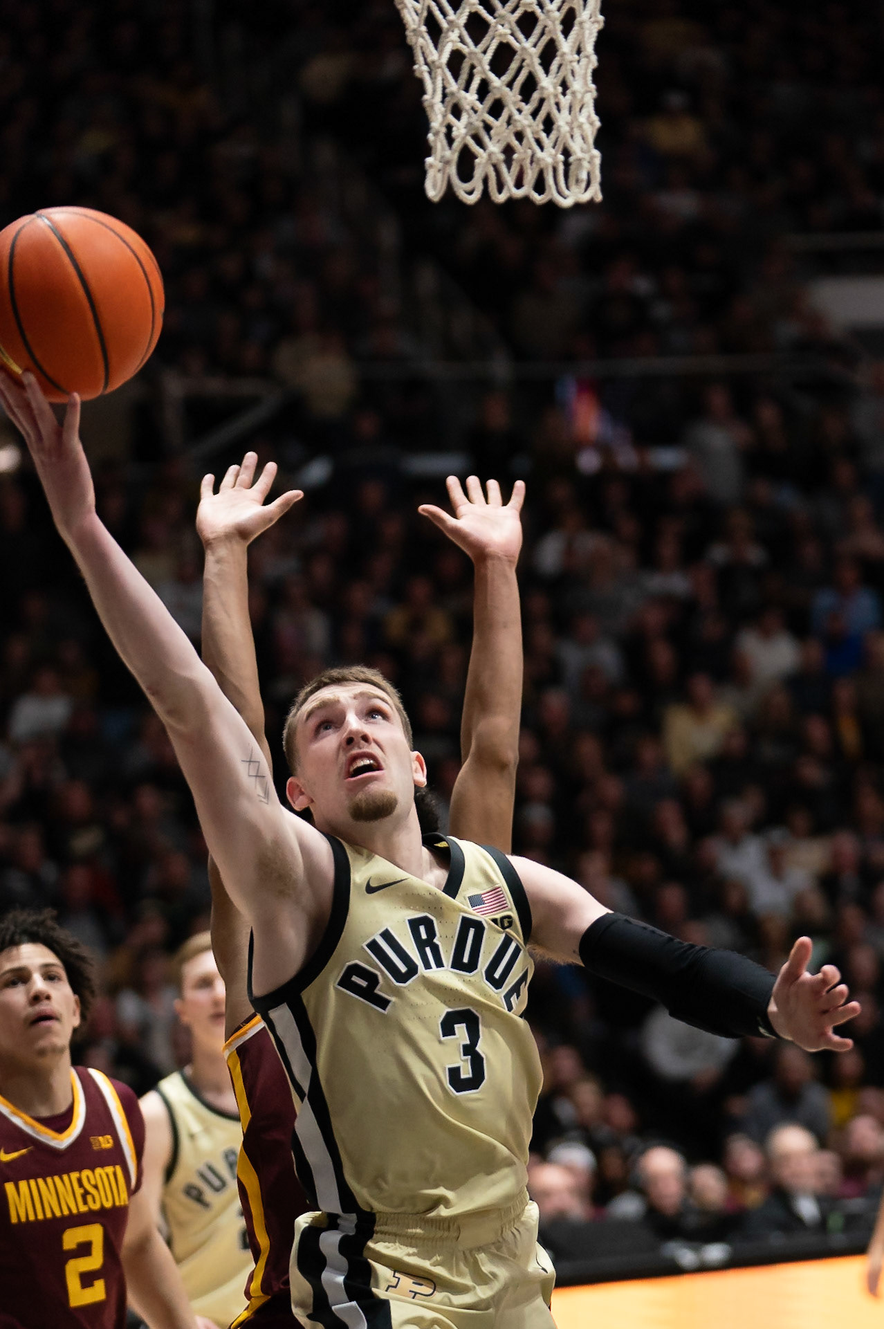 WEST LAFAYETTE, IN - FEBRUARY 15, 2024: Purdue Sophomore Guard Braden Smith (3) in Purdue Boilermakers Men's Basketball vs the Minnesota Golden Gophers at Mackey Arena(Photo by Steve Bowen / Bowen Arrow Photography / Northern Indiana Sports Report)