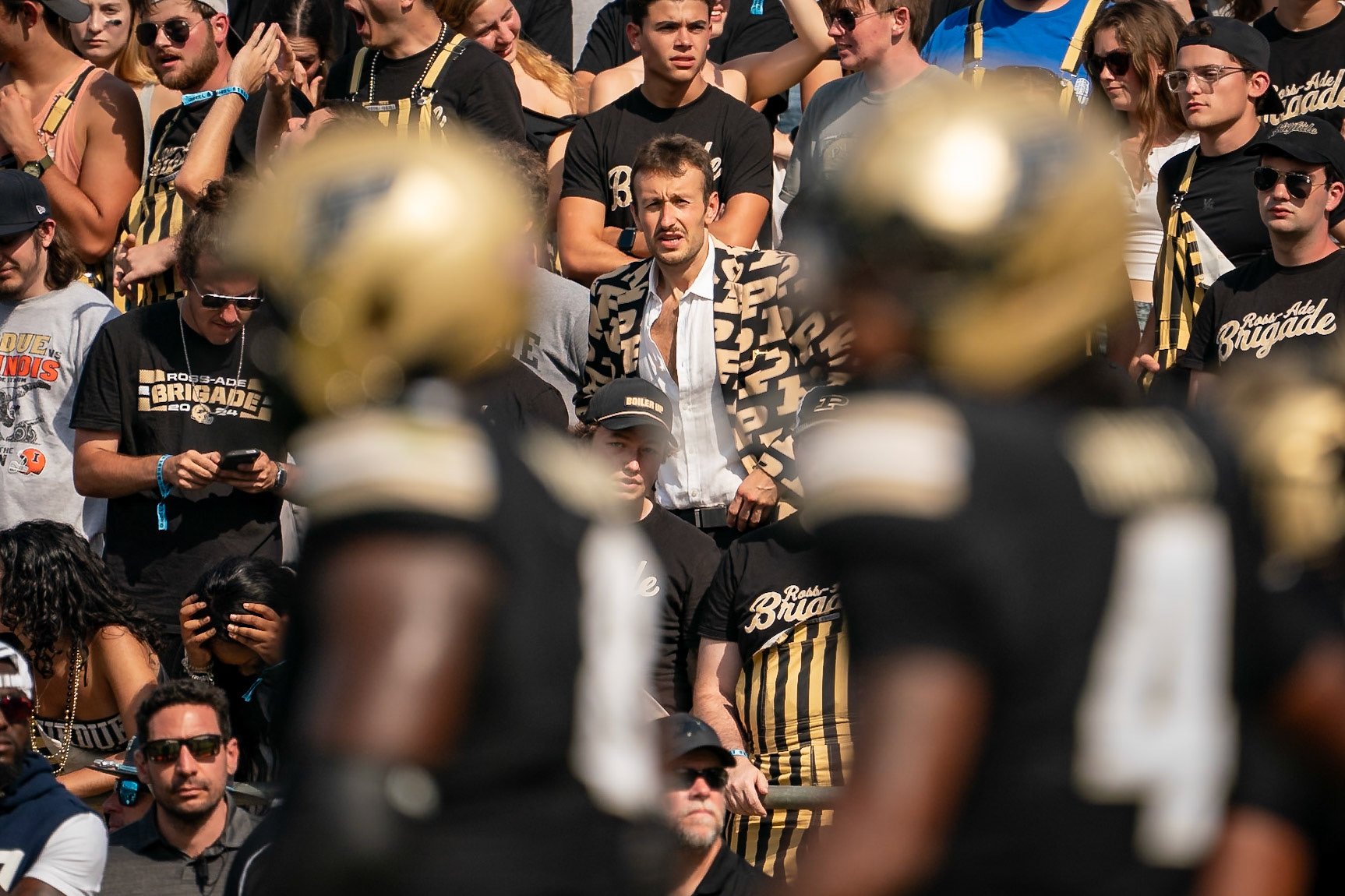WEST LAFAYETTE, IN - OCTOBER 4, 2025: A well dressed student in the Purdue University Ross-Ade Brigade during the Purdue Boilermaker Football vs University of Illinois Fighting Illini at Ross-Ade Stadium(Photo by Steve Bowen / Northern Indiana Sports Report)