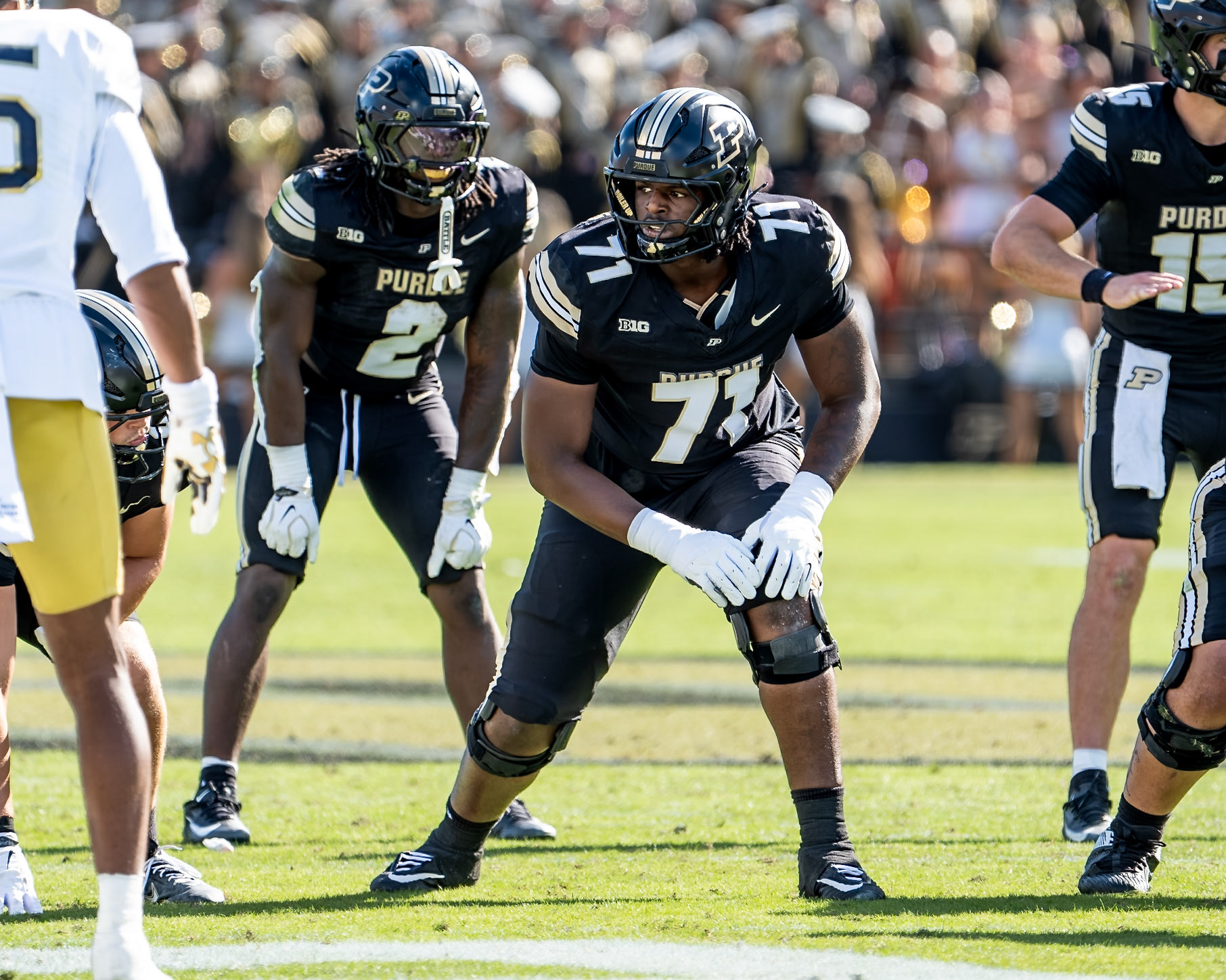 WEST LAFAYETTE, IN - SEPTEMBER 26, 2026: Purdue University Sophomore Offensive Lineman Terrell Berryhill Jr. (71) during the Purdue Boilermakers vs Notre Dame Fighting Irish football game at Ross-Ade Stadium(Photo by Steve Bowen / Northern Indiana Sports Report)
