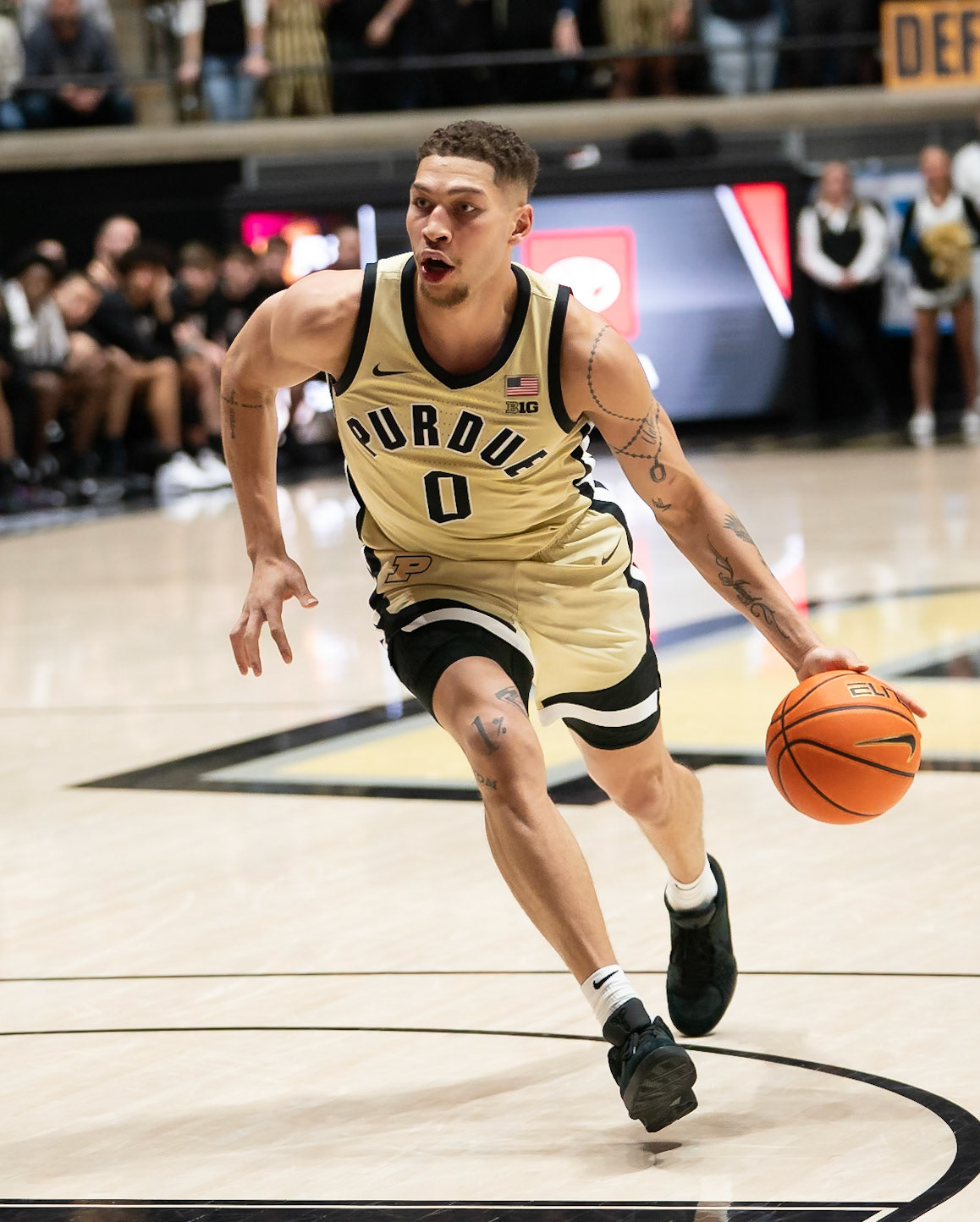 WEST LAFAYETTE, IN - FEBRUARY 15, 2024: Purdue Senior Forward Mason Gillis (0) in Purdue Boilermakers Men's Basketball vs the Minnesota Golden Gophers at Mackey Arena(Photo by Steve Bowen / Bowen Arrow Photography / Northern Indiana Sports Report)