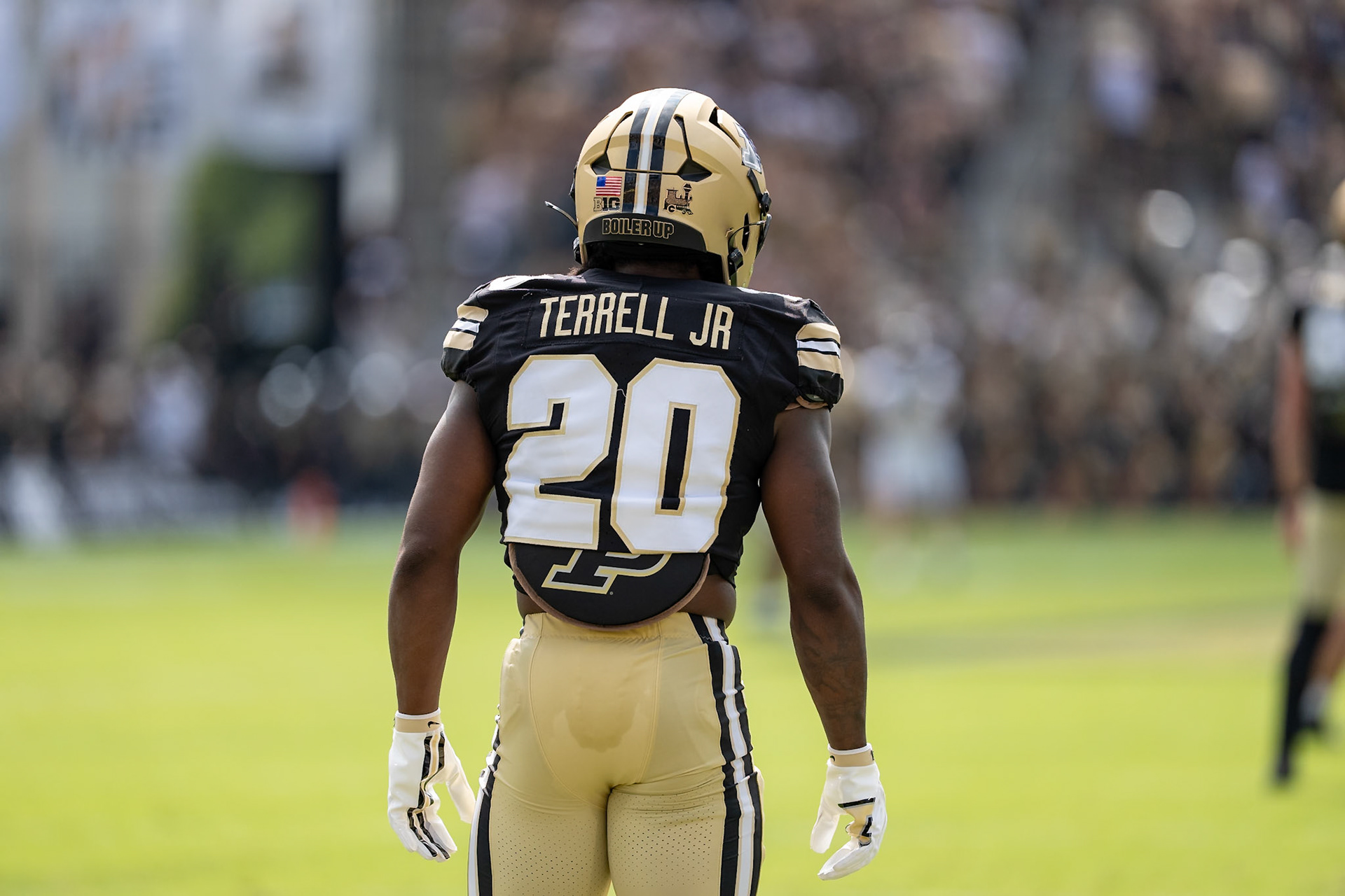 WEST LAFAYETTE, IN - SEPTEMBER 12, 2026: Purdue University Freshman Running Back Travis Terrell Jr. (20) ready to take ther opening kick of the Purdue Boilermakers football game vs the Wake Forest Demon Deacons at Ross-Ade Stadium(Photo by Steve Bowen / Northern Indiana Sports Report)