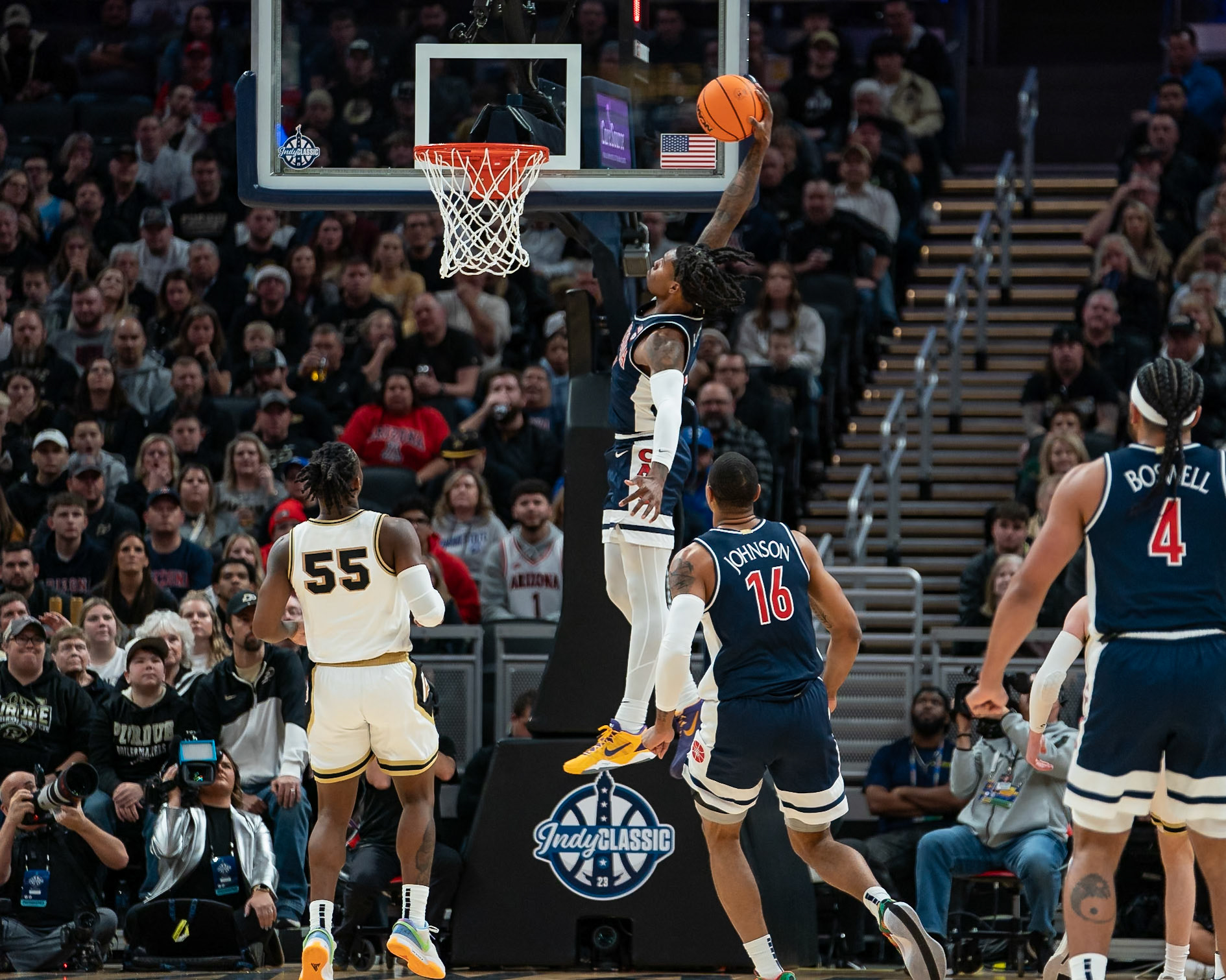 Photo (c) 2023 Bowen Arrow Photographywww.bowenarrowphotography.comIndy Classic basketball game between the Purdue University Boilermakers and the Arizona Univaersity Wildcats