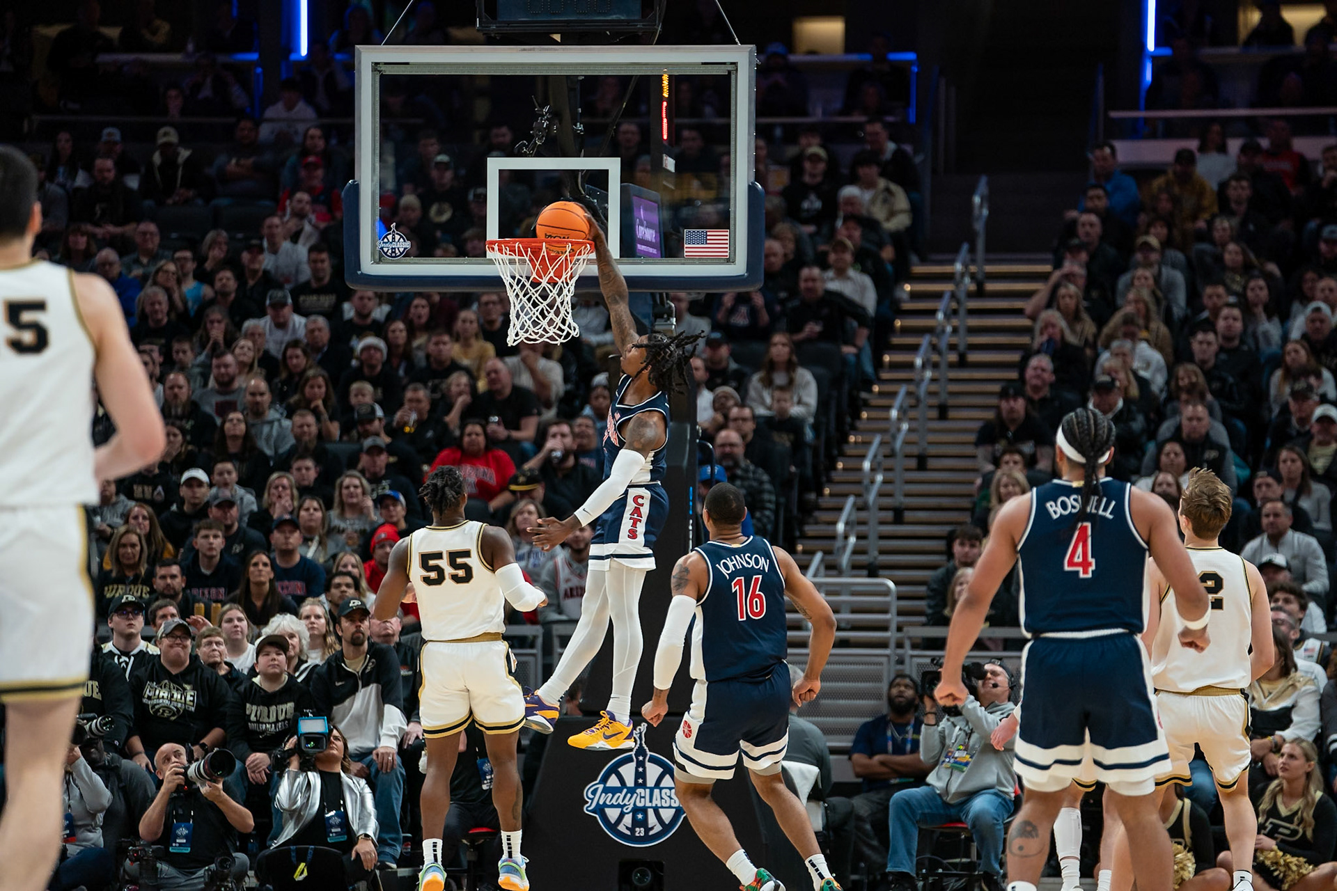 Photo (c) 2023 Bowen Arrow Photographywww.bowenarrowphotography.comIndy Classic basketball game between the Purdue University Boilermakers and the Arizona Univaersity Wildcats