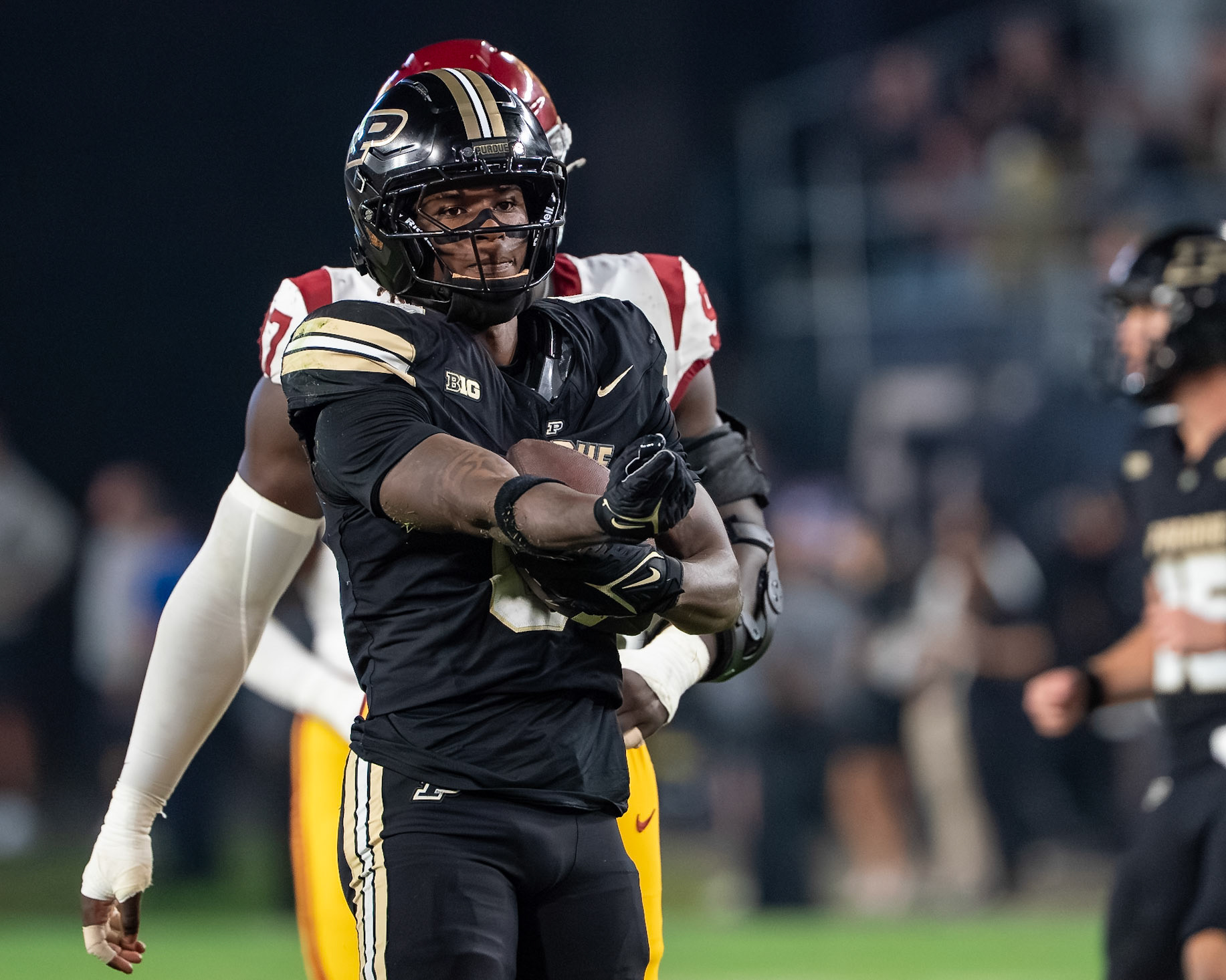 WEST LAFAYETTE, IN - SEPTEMBER 13, 2025: Purdue University Sophomore Wide Receiver Nitro Tuggle (0) in Purdue Boilermaker Football vs University of Southern California Trojans at Ross-Ade Stadium(Photo by Steve Bowen / Northern Indiana Sports Report)