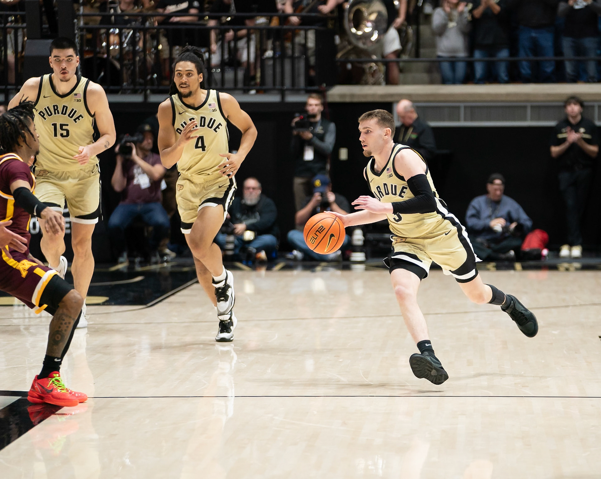 WEST LAFAYETTE, IN - FEBRUARY 15, 2024: Purdue Sophomore Guard Braden Smith (3) in Purdue Boilermakers Men's Basketball vs the Minnesota Golden Gophers at Mackey Arena(Photo by Steve Bowen / Bowen Arrow Photography / Northern Indiana Sports Report)