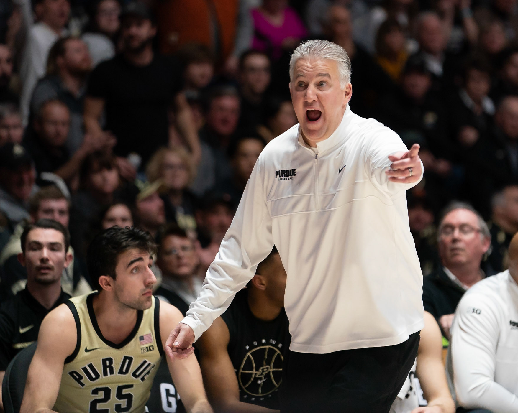 WEST LAFAYETTE, IN - FEBRUARY 15, 2024: Purdue Head Coach Matt Painter in Purdue Boilermakers Men's Basketball vs the Minnesota Golden Gophers at Mackey Arena(Photo by Steve Bowen / Bowen Arrow Photography / Northern Indiana Sports Report)