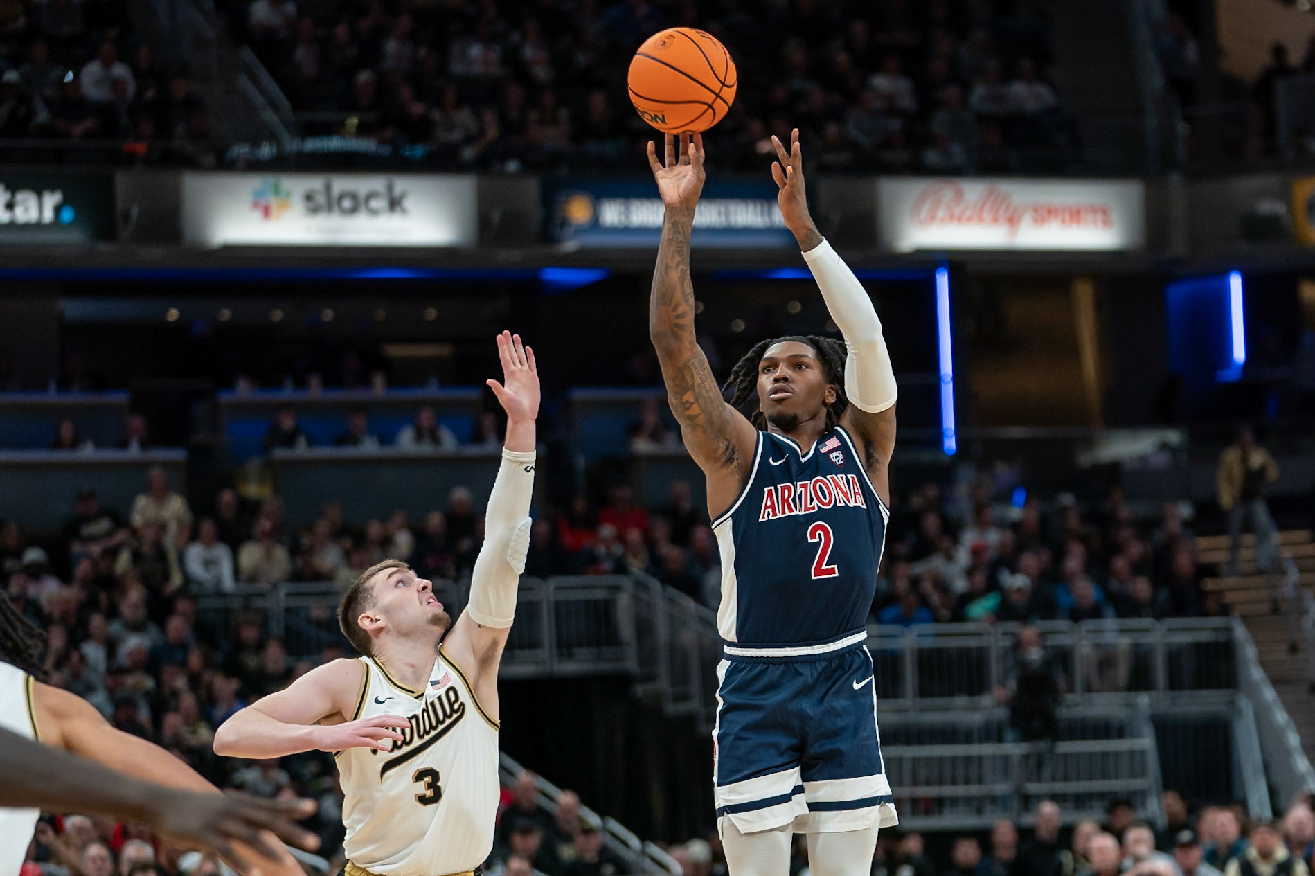 Photo (c) 2023 Bowen Arrow Photographywww.bowenarrowphotography.comIndy Classic basketball game between the Purdue University Boilermakers and the Arizona Univaersity Wildcats