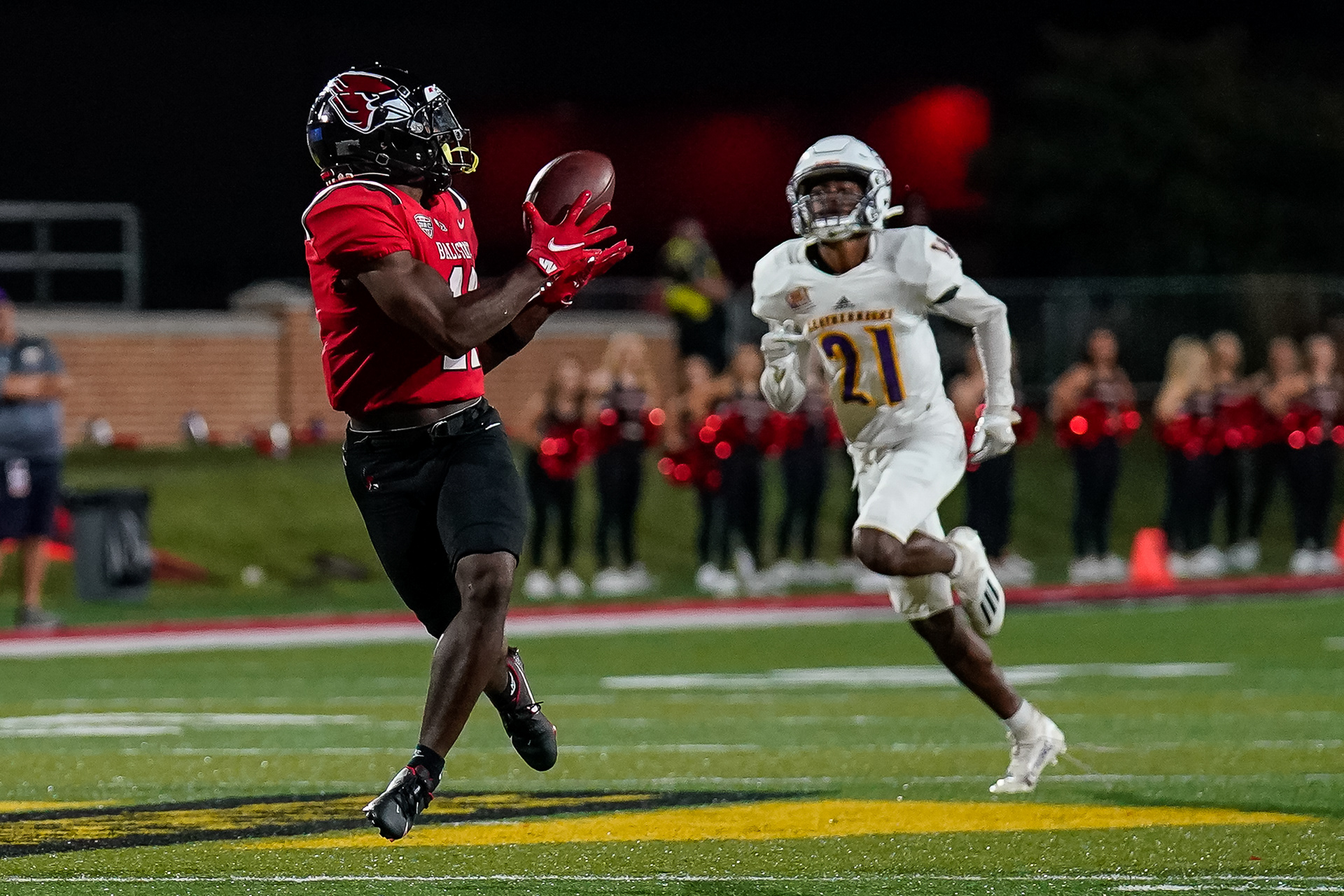BSU's Justin Hall catches a 48 yd TD Pass