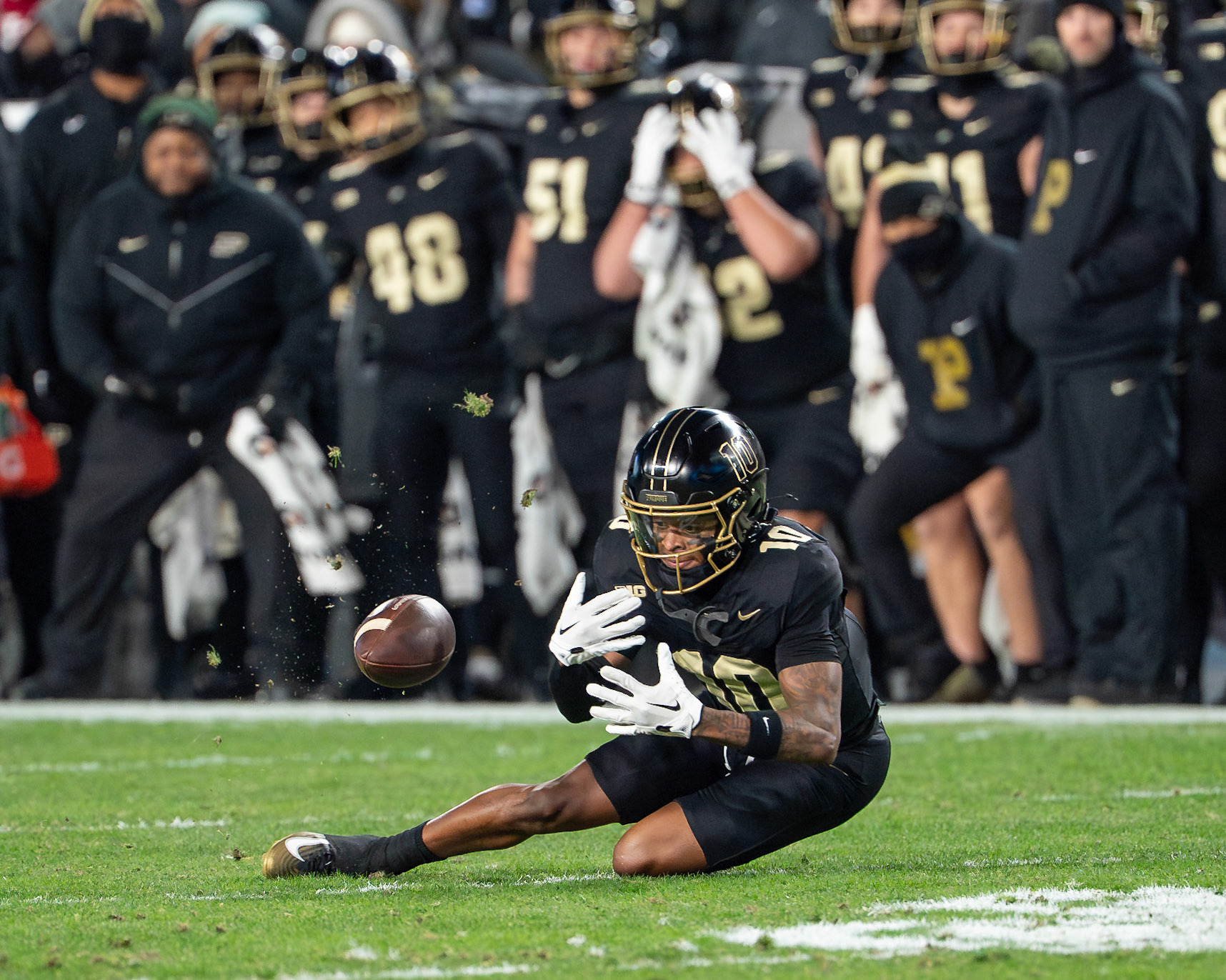 WEST LAFAYETTE, IN - NOVEMBER 28, 2025: Purdue Boilermakers vs Indiana Hoosiers Football at Ross-Ade Stadium(Photo by Steve Bowen / Northern Indiana Sports Report)