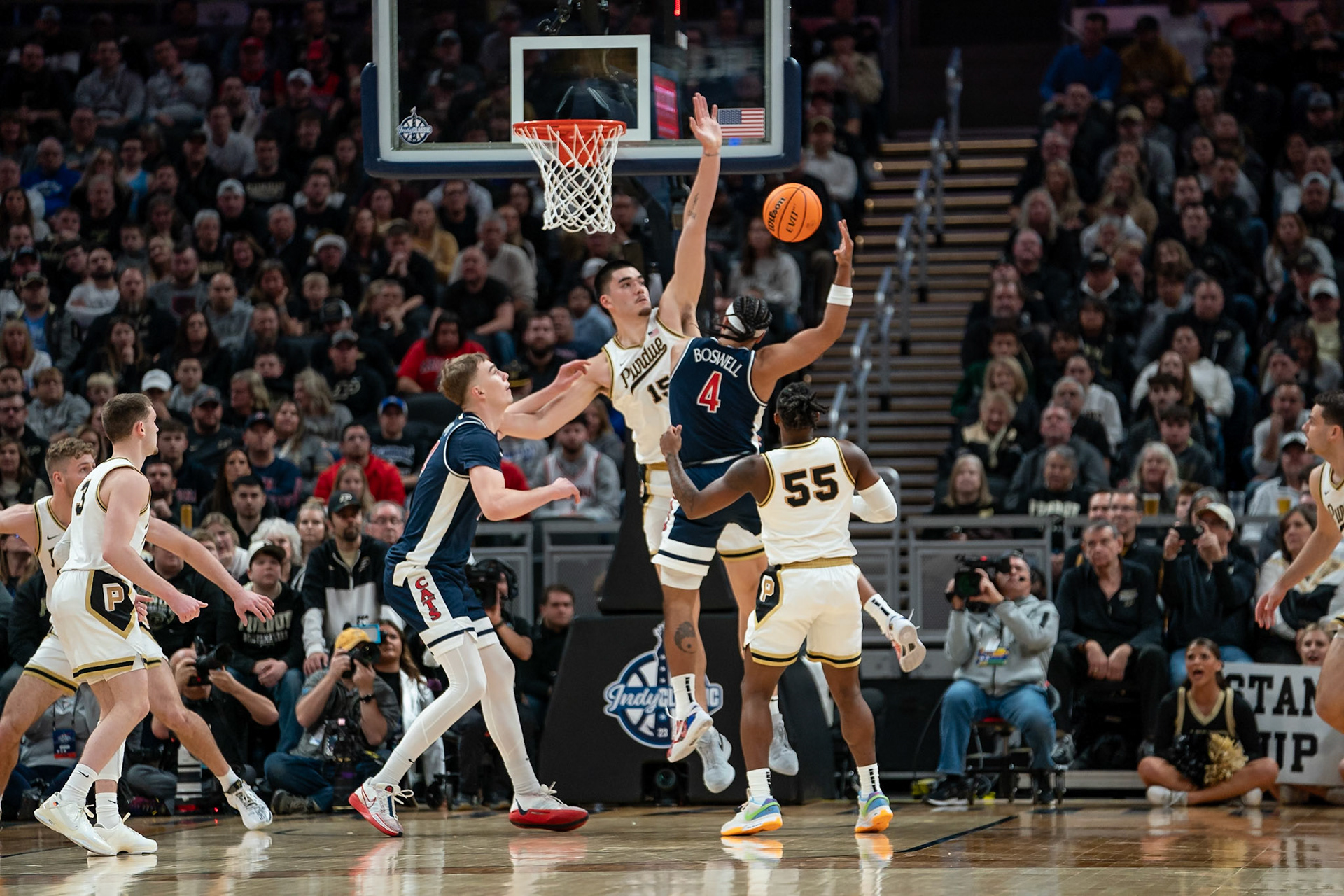 Photo (c) 2023 Bowen Arrow Photographywww.bowenarrowphotography.comIndy Classic basketball game between the Purdue University Boilermakers and the Arizona Univaersity Wildcats