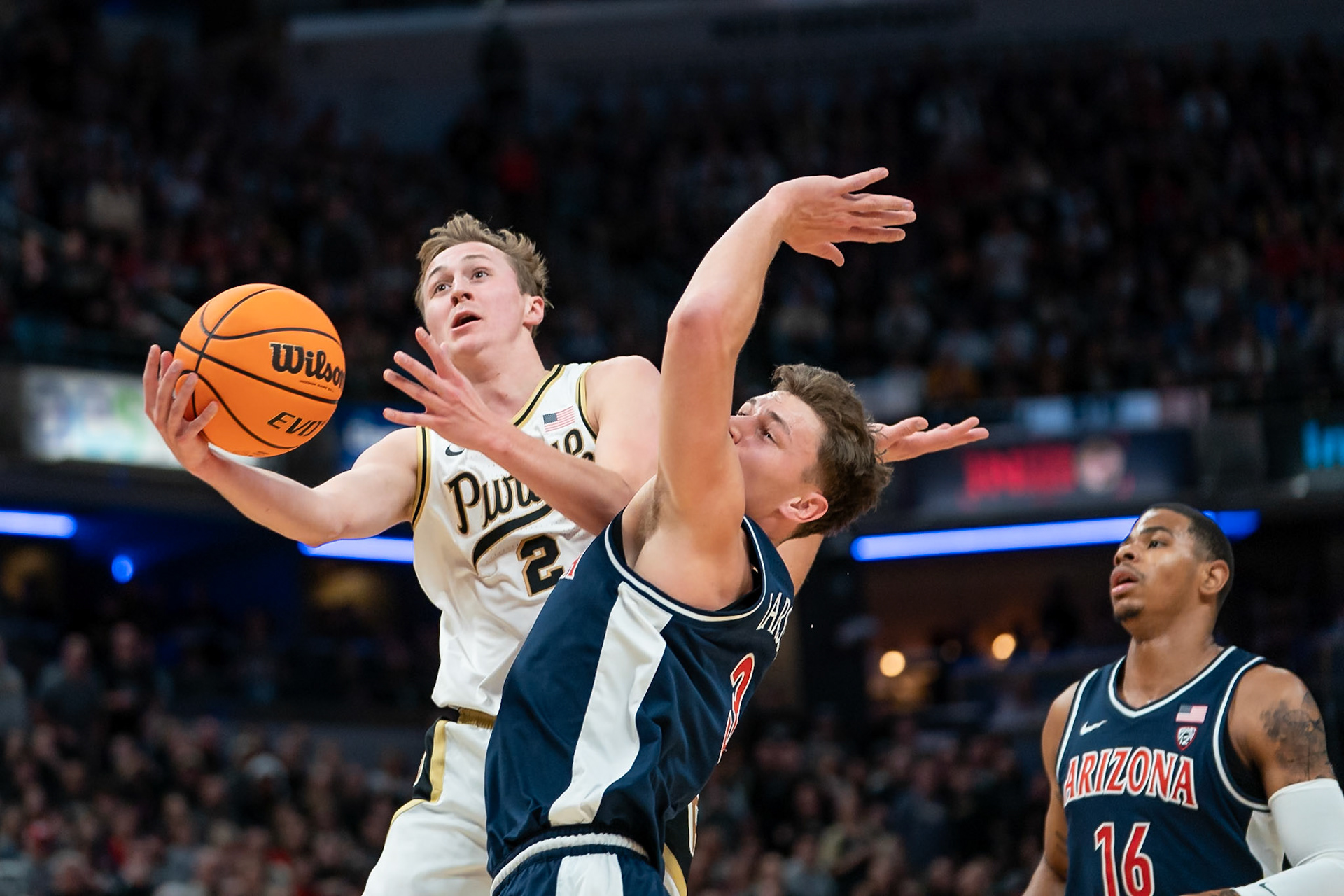 Photo (c) 2023 Bowen Arrow Photographywww.bowenarrowphotography.comIndy Classic basketball game between the Purdue University Boilermakers and the Arizona Univaersity Wildcats
