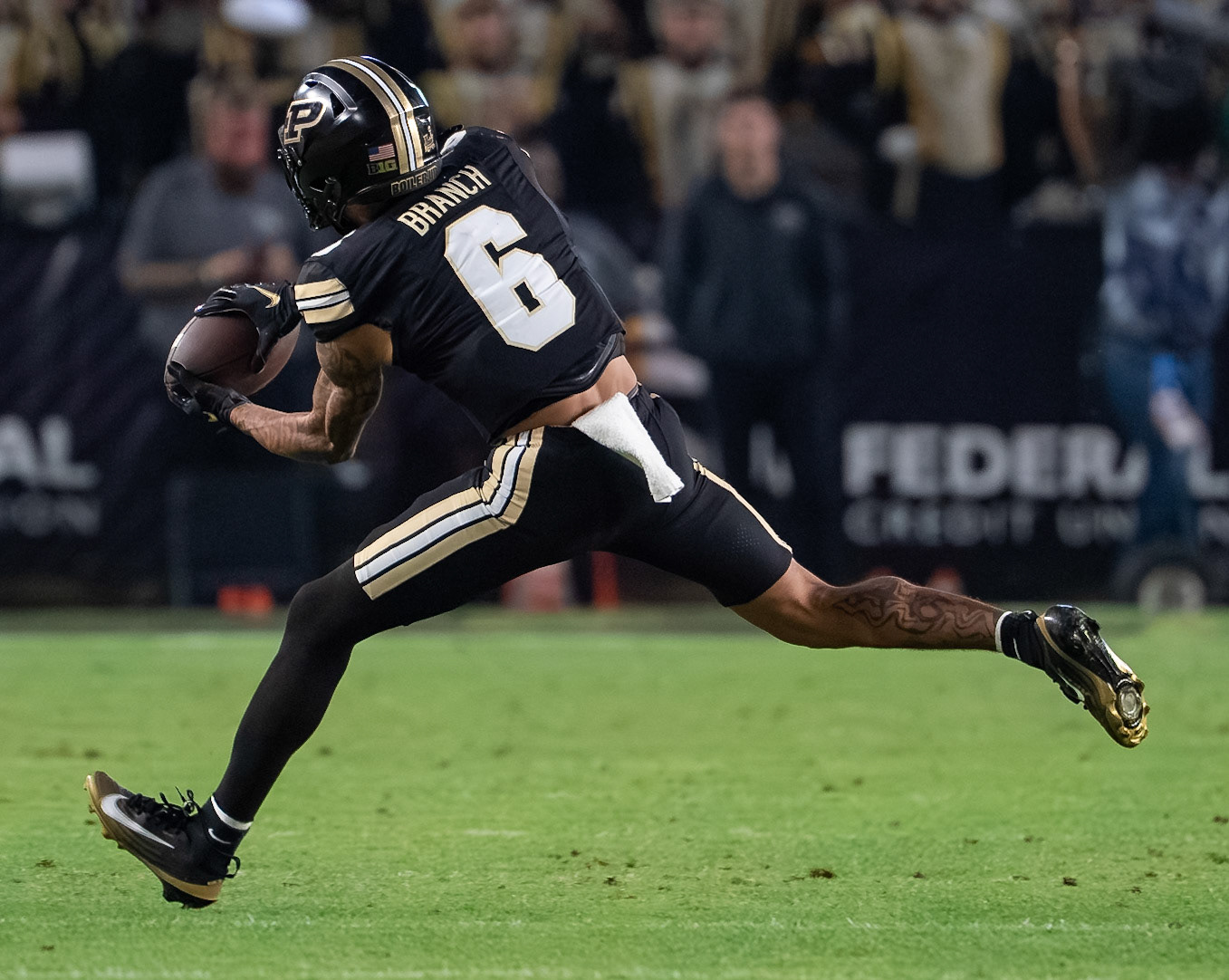 WEST LAFAYETTE, IN - SEPTEMBER 13, 2025: Purdue University Sophomore Wide Receiver Arhmad Branch (6) in Purdue Boilermaker Football vs University of Southern California Trojans at Ross-Ade Stadium(Photo by Steve Bowen / Northern Indiana Sports Report)