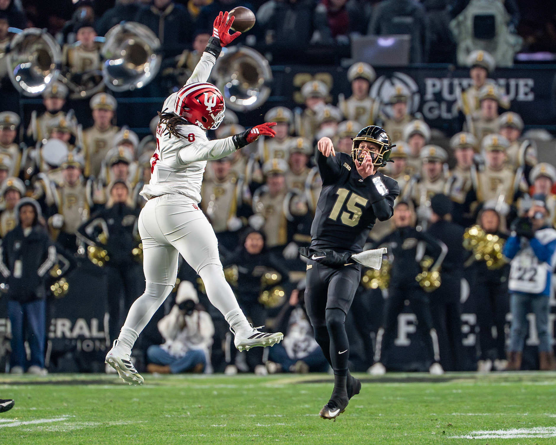WEST LAFAYETTE, IN - NOVEMBER 28, 2025: Purdue Boilermakers vs Indiana Hoosiers Football at Ross-Ade Stadium(Photo by Steve Bowen / Northern Indiana Sports Report)