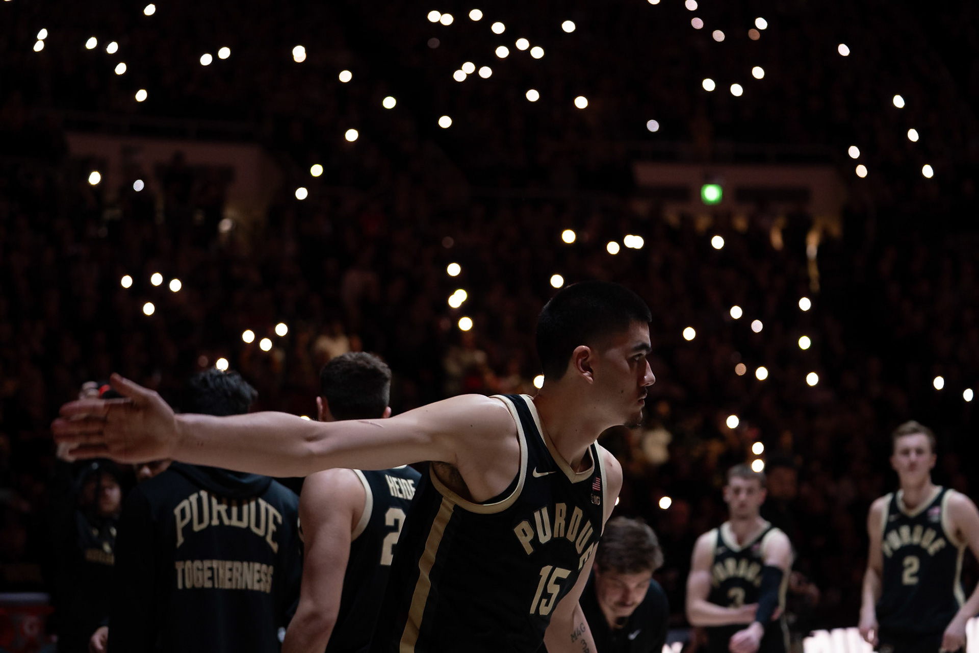 WEST LAFAYETTE, IN - FEBRUARY 10, 2024: Purdue Senior Center Zach Edey (15) in Purdue Boilermaker vs Indiana Hoosiers Basketball at Mackey Arena(Photo by Steve Bowen / Bowen Arrow Photography / Northern Indiana Sports Report)