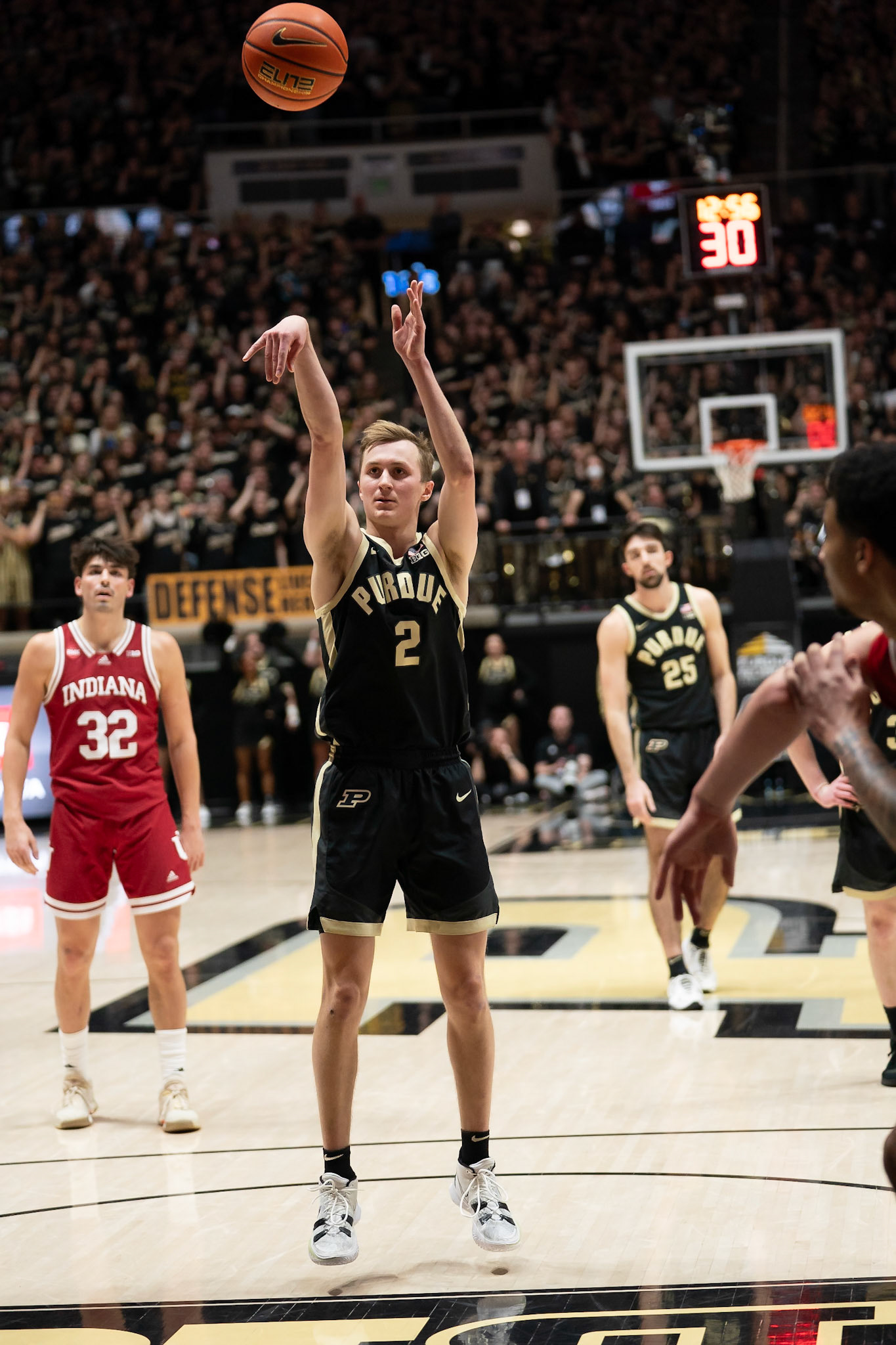 WEST LAFAYETTE, IN - FEBRUARY 10, 2024: Purdue Sophomore Guard Fletcher Loyer (2) in Purdue Boilermaker vs Indiana Hoosiers Basketball at Mackey Arena(Photo by Steve Bowen / Bowen Arrow Photography / Northern Indiana Sports Report)