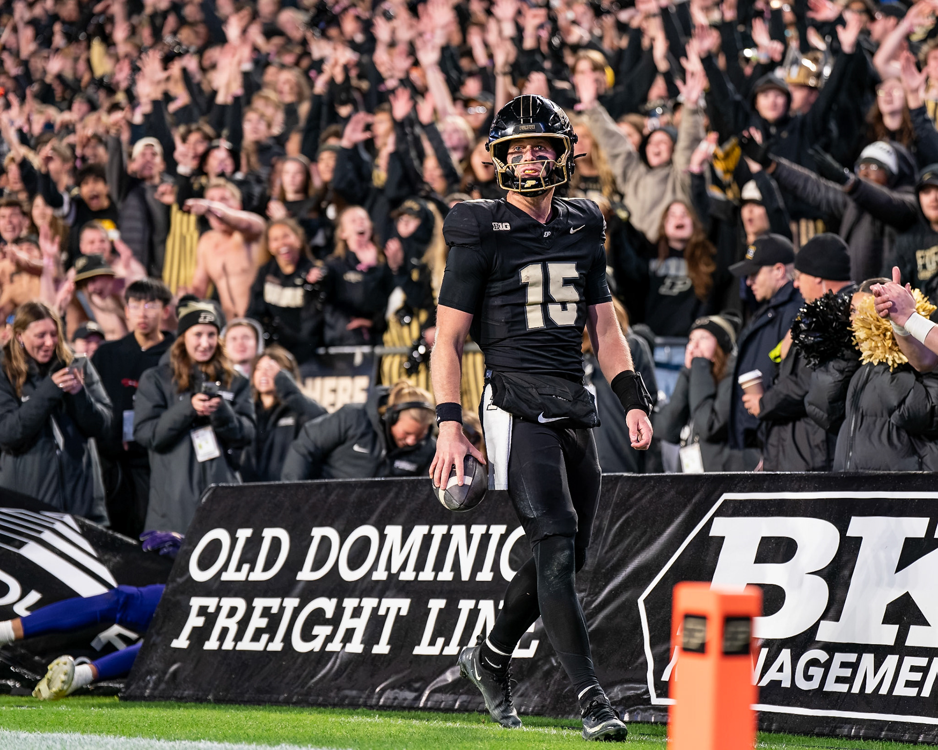 WEST LAFAYETTE, IN - OCTOBER 16, 2026: Purdue University Quarterback Ryan Browne (15) during the Purdue Boilermakers vs Washington Huskies football game at Ross-Ade Stadium(Photo by Steve Bowen / Northern Indiana Sports Report)