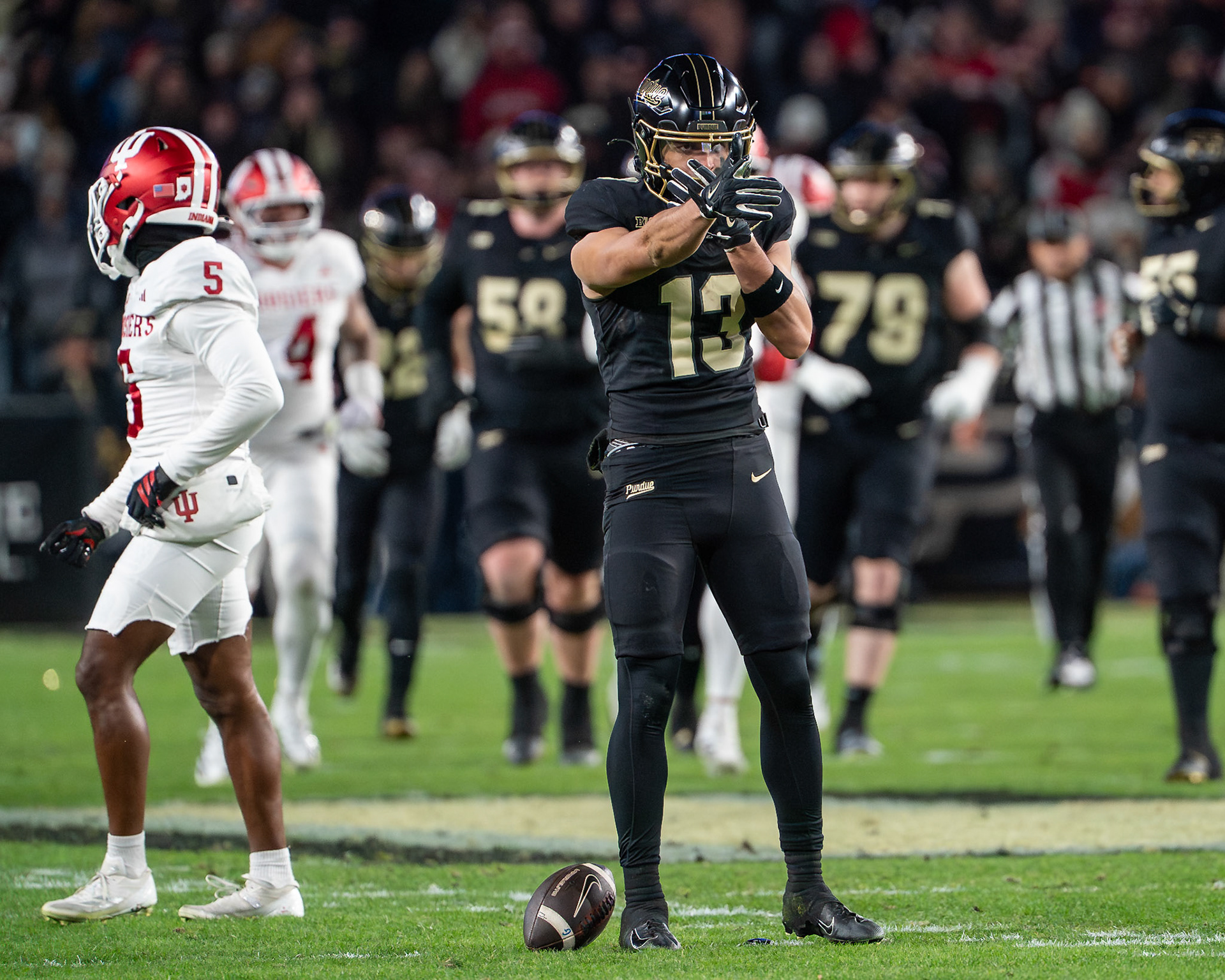 WEST LAFAYETTE, IN - NOVEMBER 28, 2025: Purdue Boilermakers vs Indiana Hoosiers Football at Ross-Ade Stadium(Photo by Steve Bowen / Northern Indiana Sports Report)