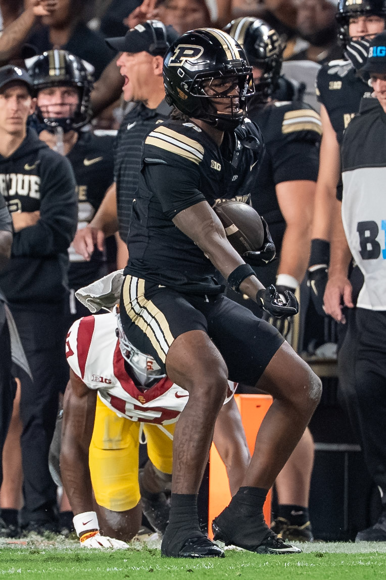 WEST LAFAYETTE, IN - SEPTEMBER 13, 2025: Purdue University Sophomore Wide Receiver Nitro Tuggle (0) in Purdue Boilermaker Football vs University of Southern California Trojans at Ross-Ade Stadium(Photo by Steve Bowen / Northern Indiana Sports Report)