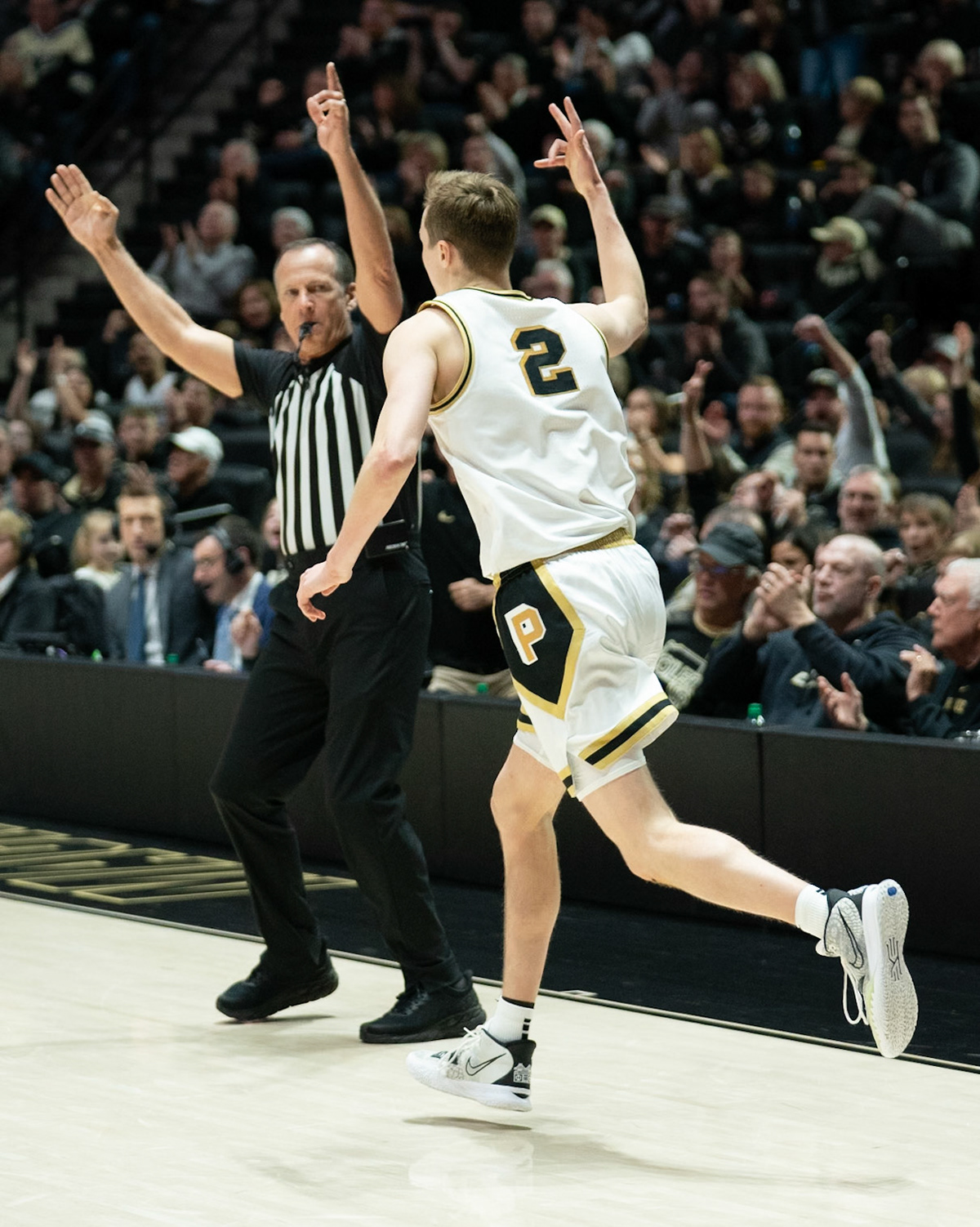 WEST LAFAYETTE, IN - MARCH 10, 2024: Purdue Sophomore Guard Fletcher Loyer (2) in Purdue University Boilermaker Basketball vs University of Wisconsin Badgers at Mackey Arena(Photo by Steve Bowen / Bowen Arrow Photography / Northern Indiana Sports Report)