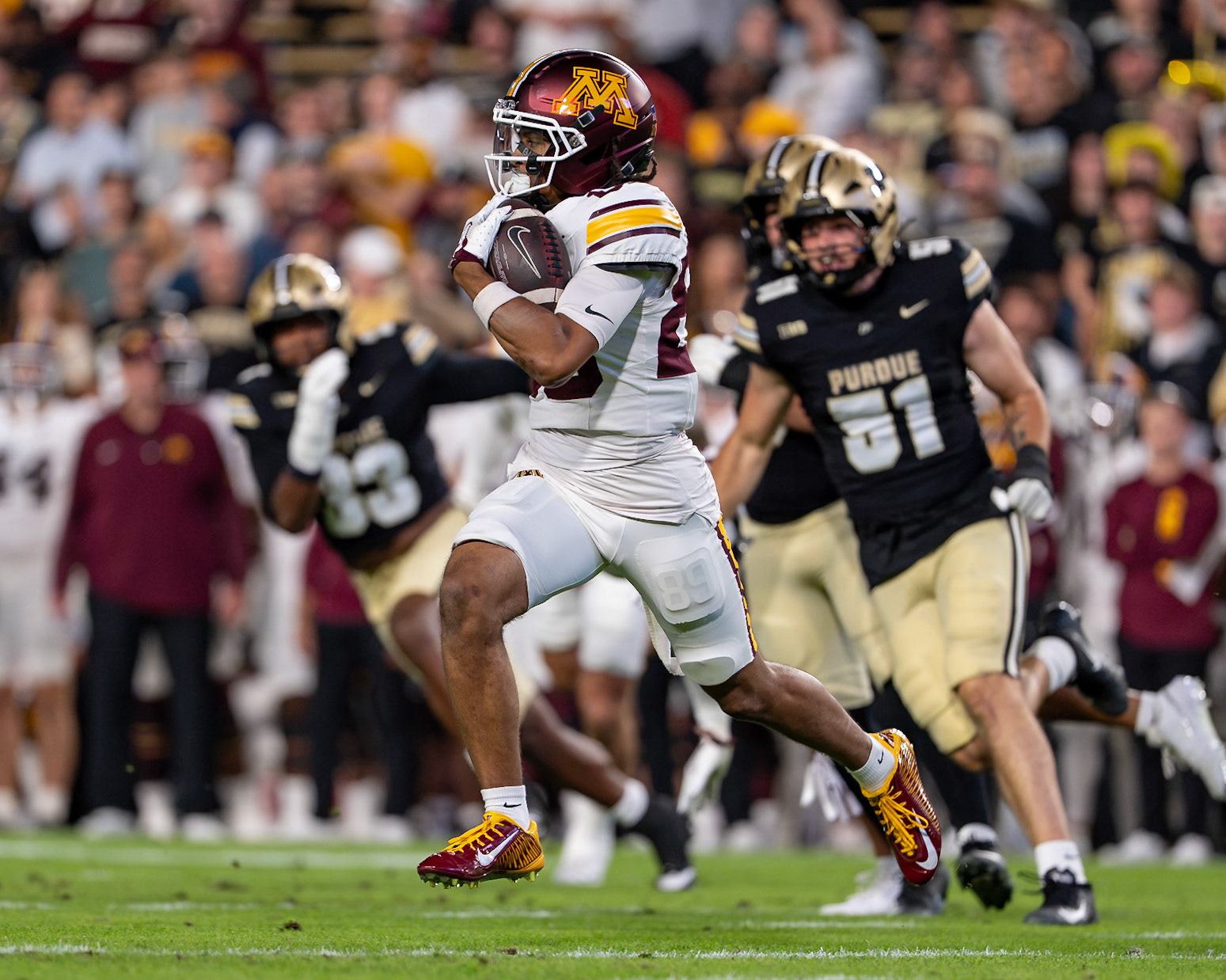 WEST LAFAYETTE, IN - OCTOBER 10, 2026: University of Minnesota Freshman WR Quayd Hendryx (89) during the Purdue Boilermakers vs Minnesota Golden Gophers football game at Ross-Ade Stadium(Photo by Steve Bowen / Northern Indiana Sports Report)