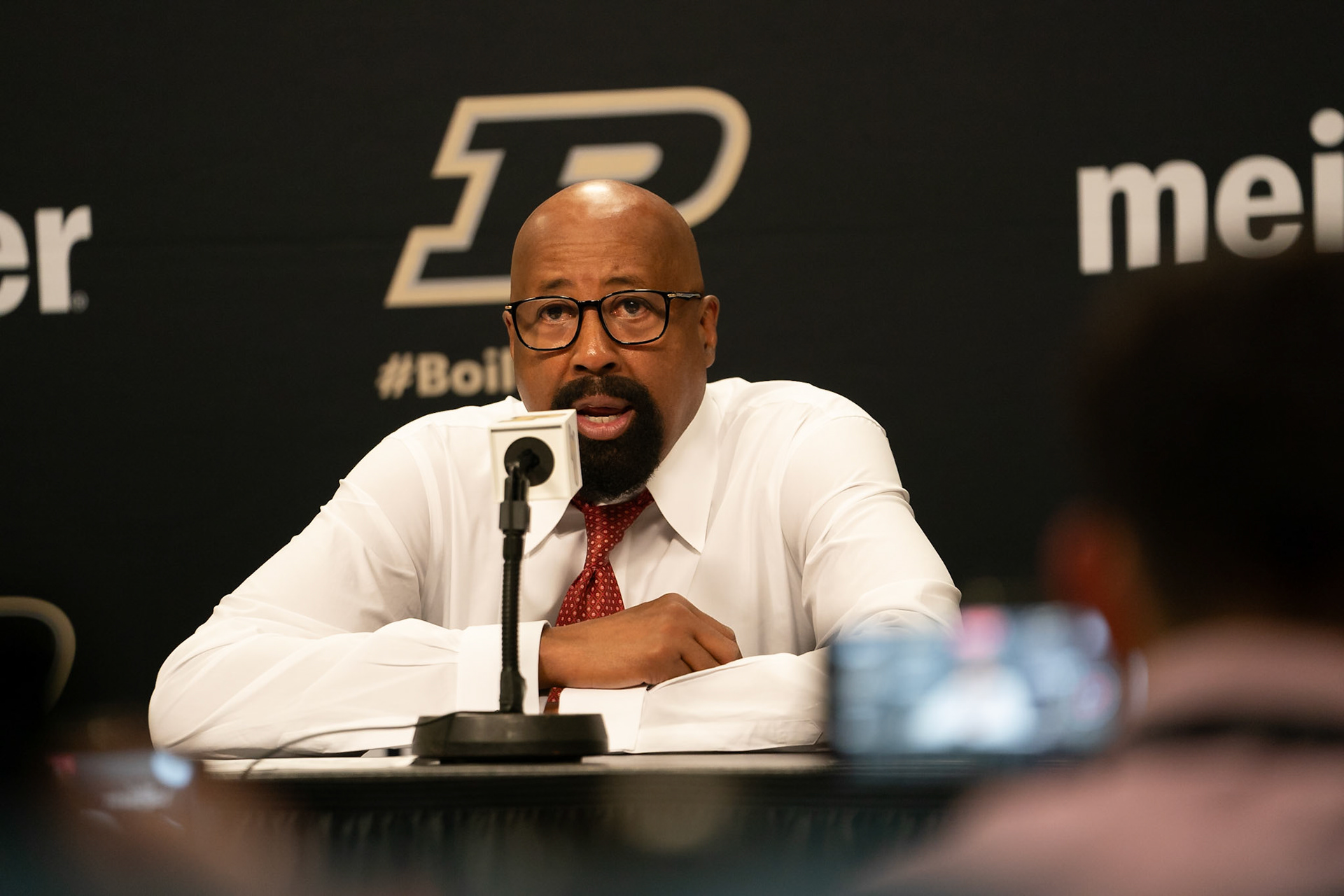 WEST LAFAYETTE, IN - FEBRUARY 10, 2024: Indiana Head Coach Mike Woodson in Purdue Boilermaker vs Indiana Hoosiers Basketball at Mackey Arena(Photo by Steve Bowen / Bowen Arrow Photography / Northern Indiana Sports Report)