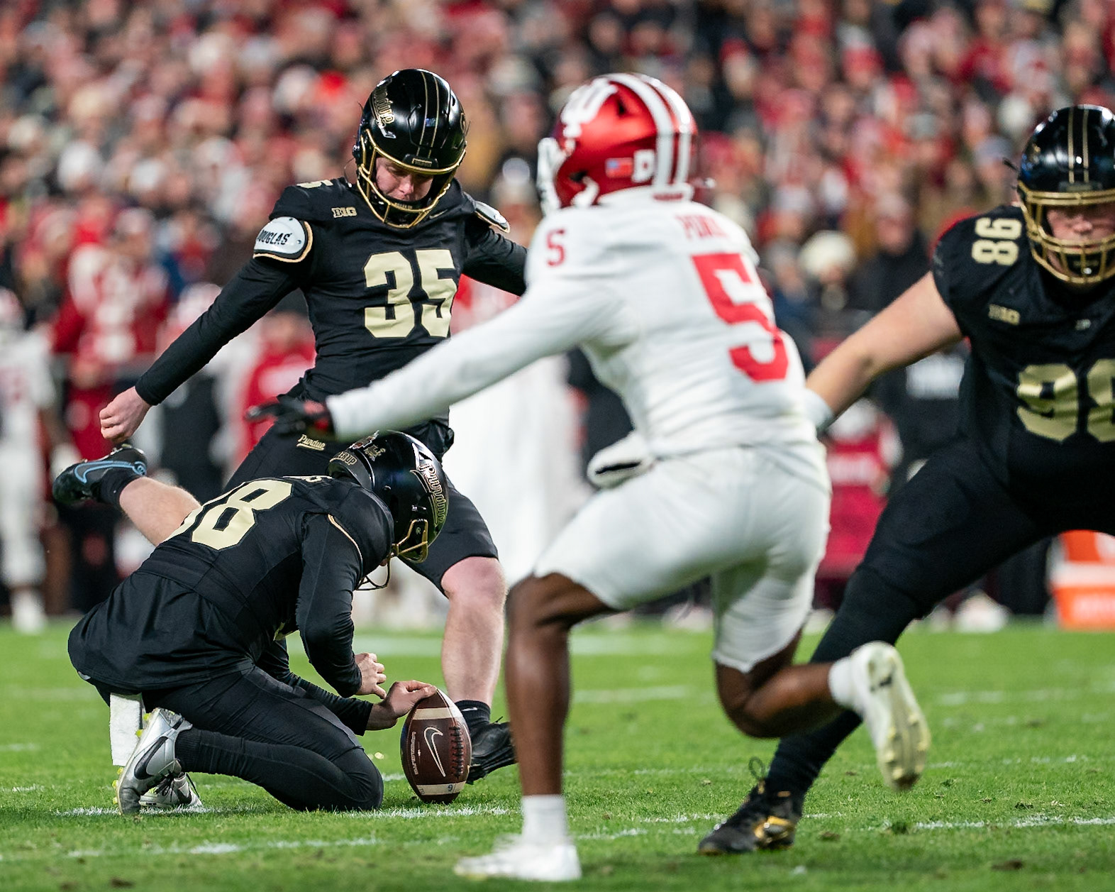 WEST LAFAYETTE, IN - NOVEMBER 28, 2025: Purdue Boilermakers vs Indiana Hoosiers Football at Ross-Ade Stadium(Photo by Steve Bowen / Northern Indiana Sports Report)