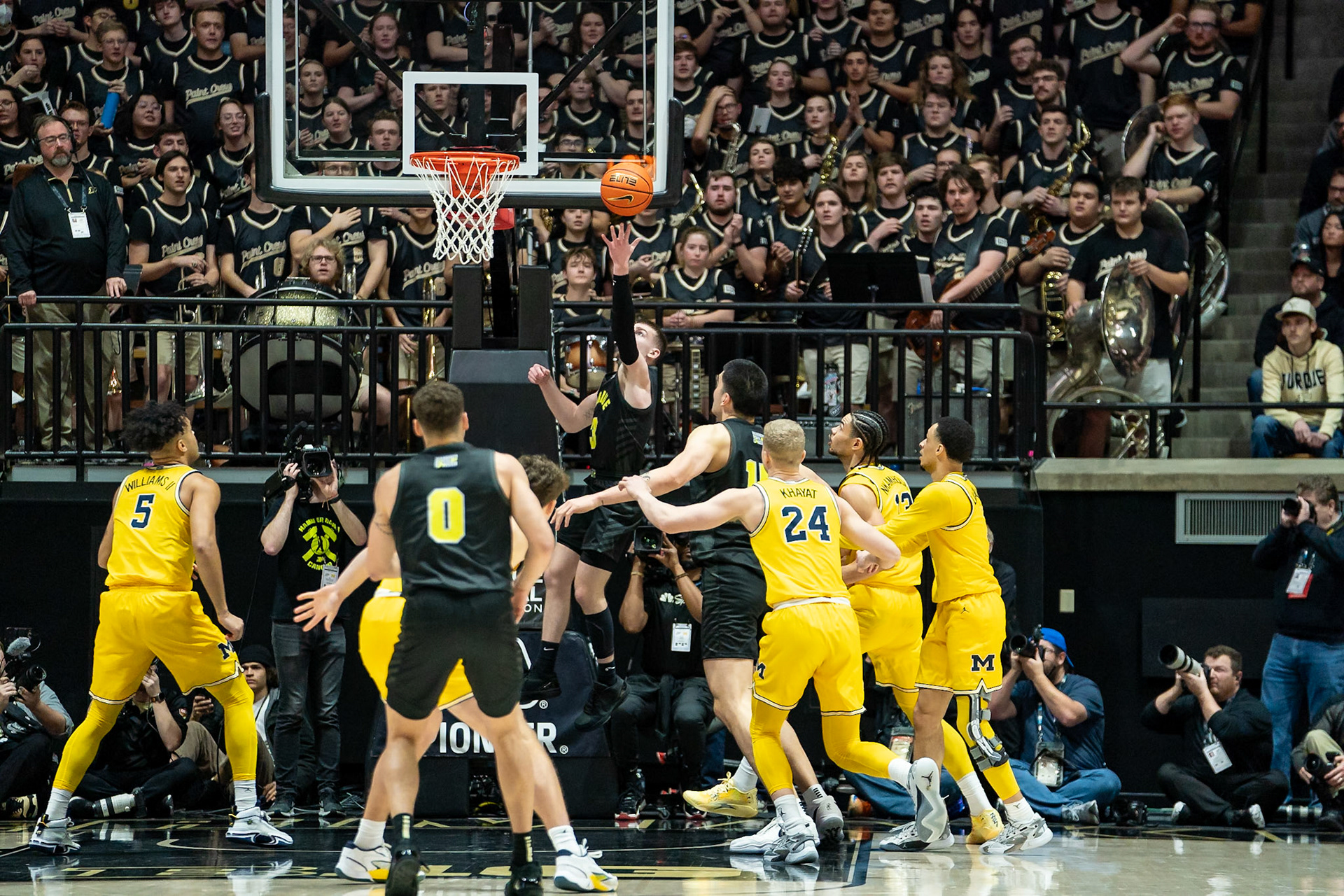 WEST LAFAYETTE, IN - JANUARY 23, 2024: Purdue Sophomore Guard Braden Smith (3) competing in Purdue versus Michigan Mens Basketball at Mackey Arena(Photo by Steve Bowen / Bowen Arrow Photography / Northern Indiana Sports Report)