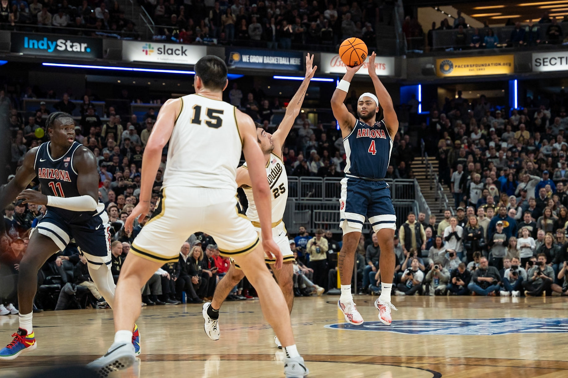 Photo (c) 2023 Bowen Arrow Photographywww.bowenarrowphotography.comIndy Classic basketball game between the Purdue University Boilermakers and the Arizona Univaersity Wildcats