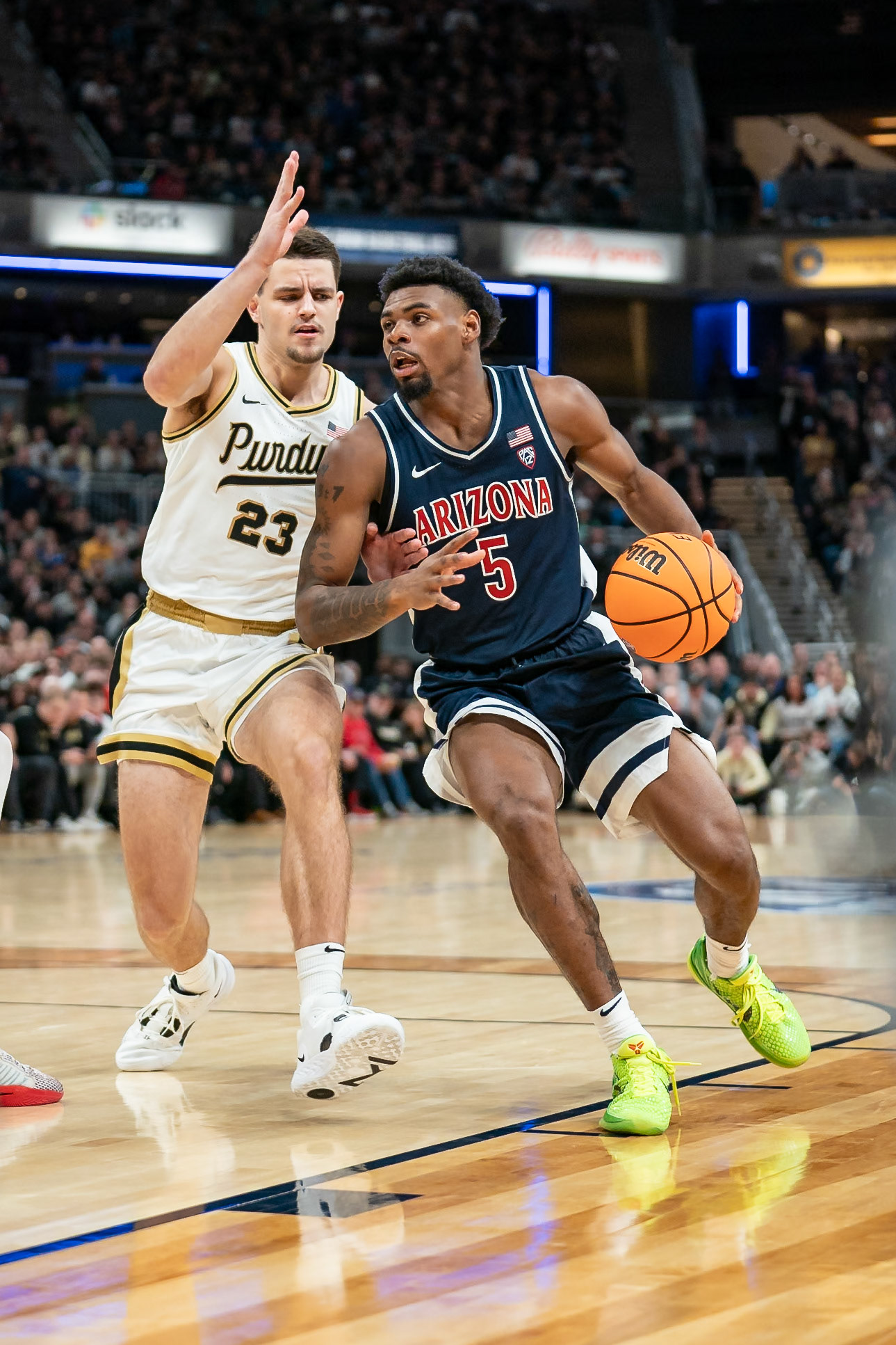 Photo (c) 2023 Bowen Arrow Photographywww.bowenarrowphotography.comIndy Classic basketball game between the Purdue University Boilermakers and the Arizona Univaersity Wildcats