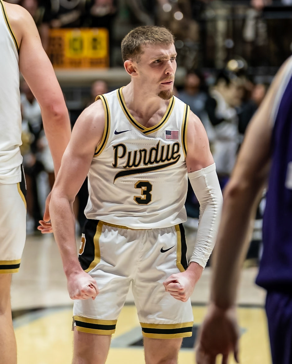 WEST LAFAYETTE, IN - JANUARY 31, 2024: Purdue Sophomore Guard Braden Smith (3) competing in Purdue Boilermakers Mens Basketball versus the Northwestern Wildcats at Mackey Arena(Photo by Steve Bowen / Bowen Arrow Photography / Northern Indiana Sports Report)