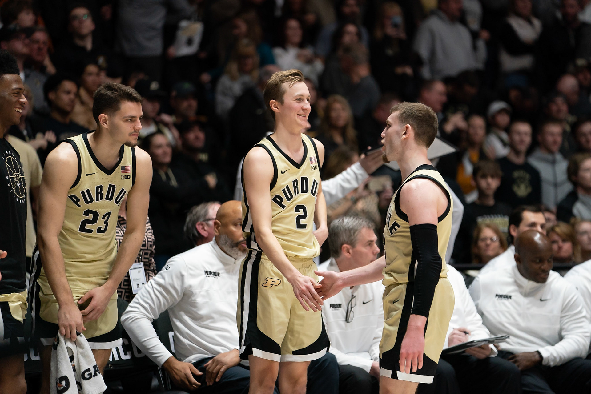 WEST LAFAYETTE, IN - FEBRUARY 15, 2024: in Purdue Boilermakers Men's Basketball vs the Minnesota Golden Gophers at Mackey Arena(Photo by Steve Bowen / Bowen Arrow Photography / Northern Indiana Sports Report)