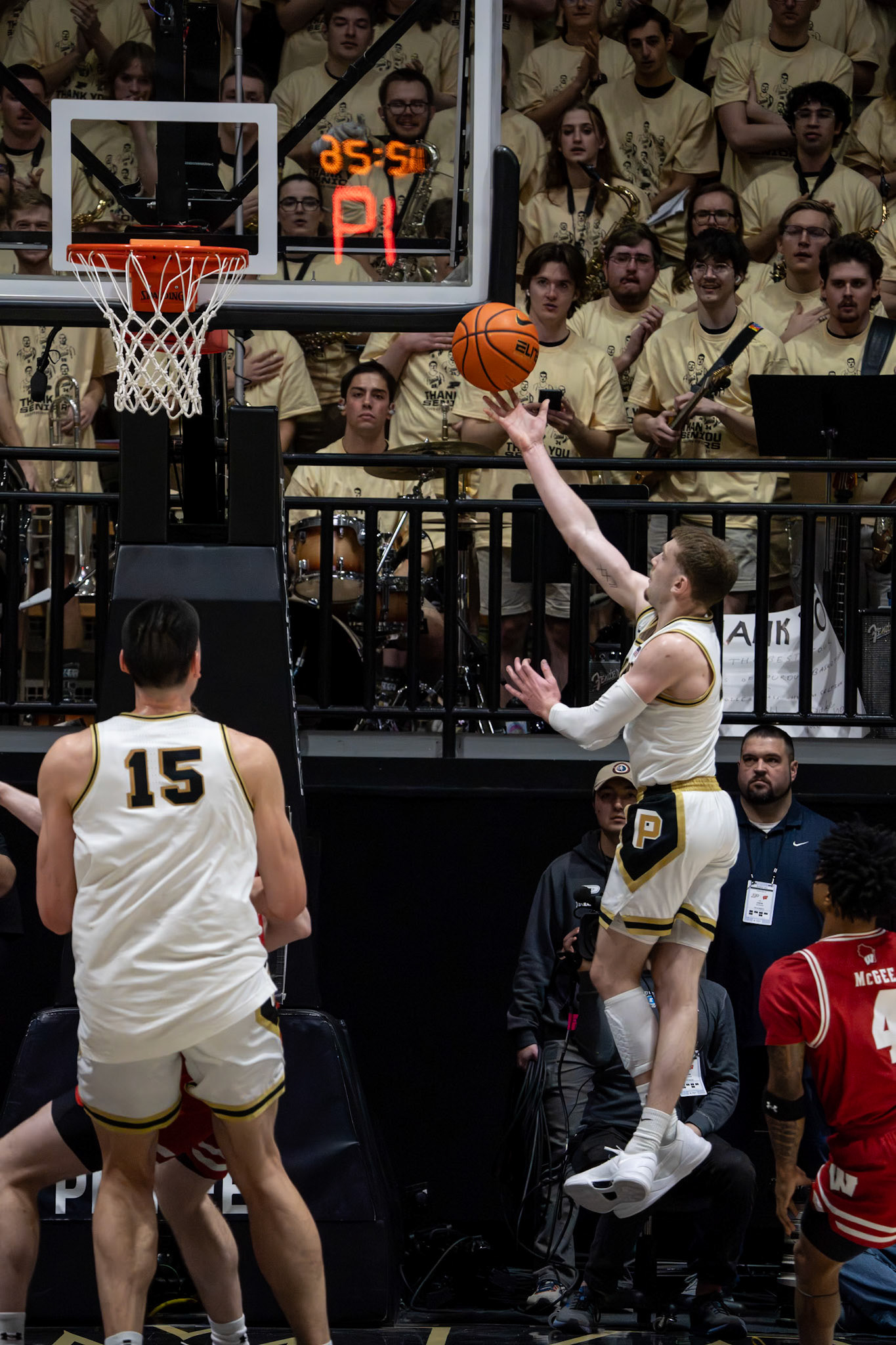 WEST LAFAYETTE, IN - MARCH 10, 2024: Purdue Sophomore Guard Braden Smith (3) competing in Purdue University Boilermaker Basketball vs University of Wisconsin Badgers at Mackey Arena(Photo by Steve Bowen / Bowen Arrow Photography / Northern Indiana Sports Report)