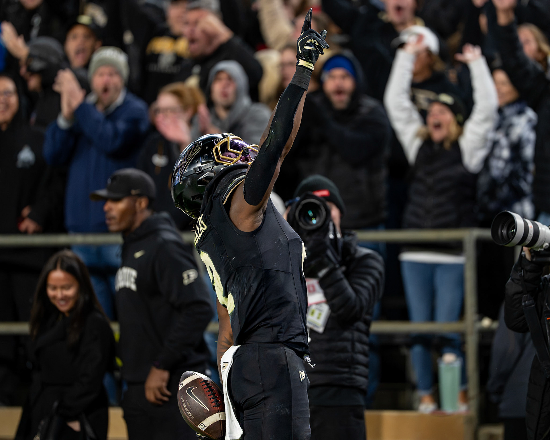 WEST LAFAYETTE, IN - OCTOBER 16, 2026: Purdue University Sophomore Running Back Fame Ijeboi (2) during the Purdue Boilermakers vs Washington Huskies football game at Ross-Ade Stadium(Photo by Steve Bowen / Northern Indiana Sports Report)