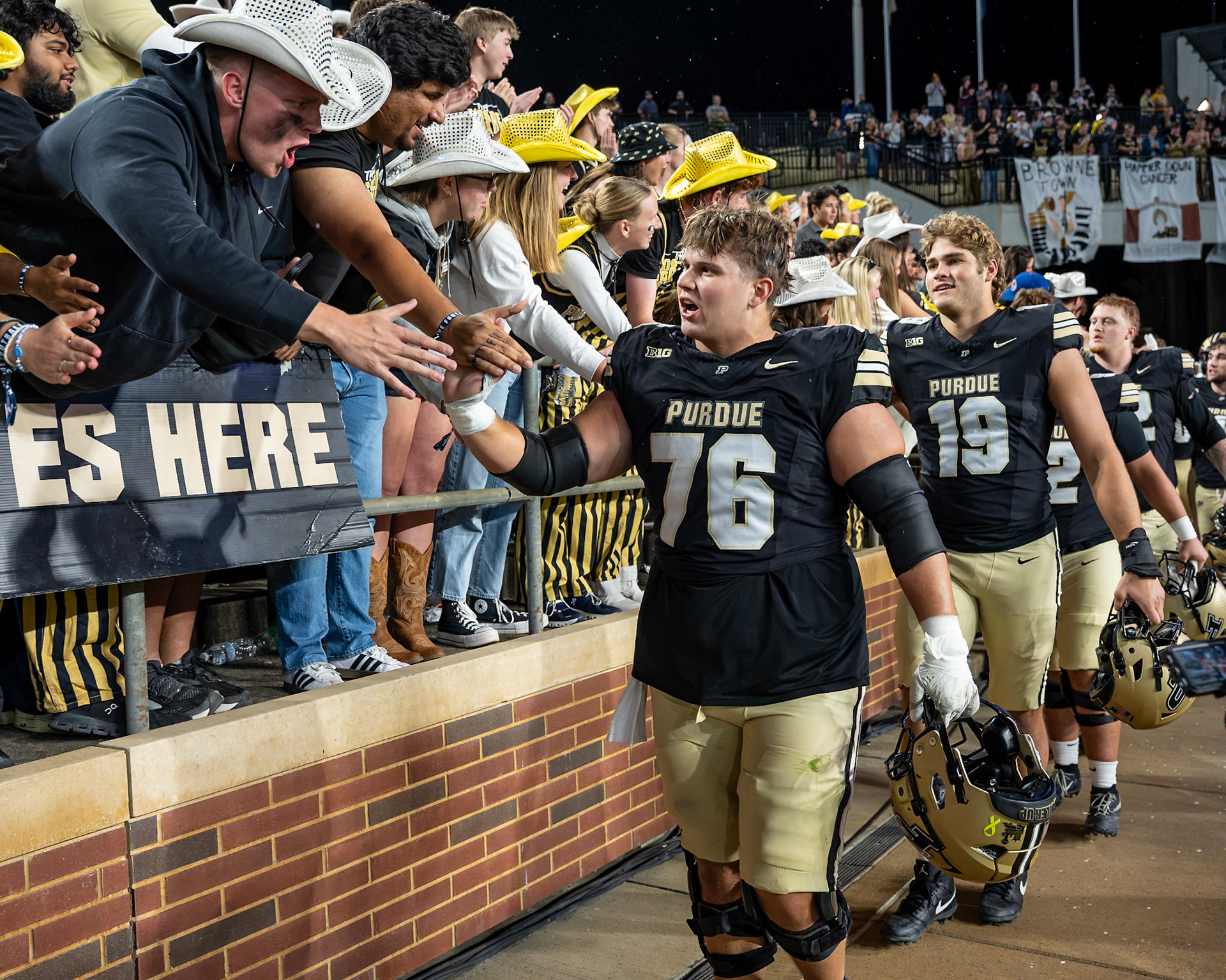 WEST LAFAYETTE, IN - OCTOBER 10, 2026: Purdue University Sophomore Offensive Lineman Ethan Trent (76), Purdue University Ross-Ade Brigade during the Purdue Boilermakers vs Minnesota Golden Gophers football game at Ross-Ade Stadium(Photo by Steve Bowen / Northern Indiana Sports Report)