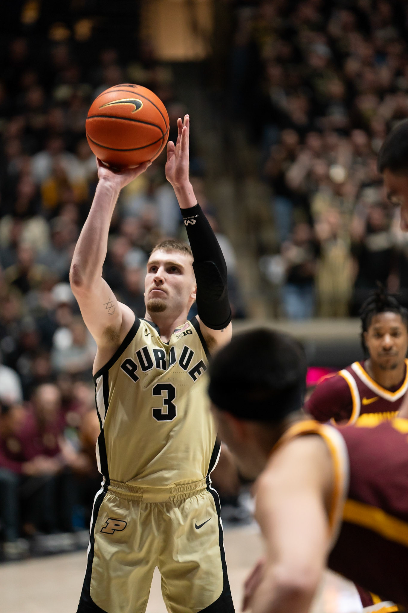 WEST LAFAYETTE, IN - FEBRUARY 15, 2024: Purdue Sophomore Guard Braden Smith (3) in Purdue Boilermakers Men's Basketball vs the Minnesota Golden Gophers at Mackey Arena(Photo by Steve Bowen / Bowen Arrow Photography / Northern Indiana Sports Report)