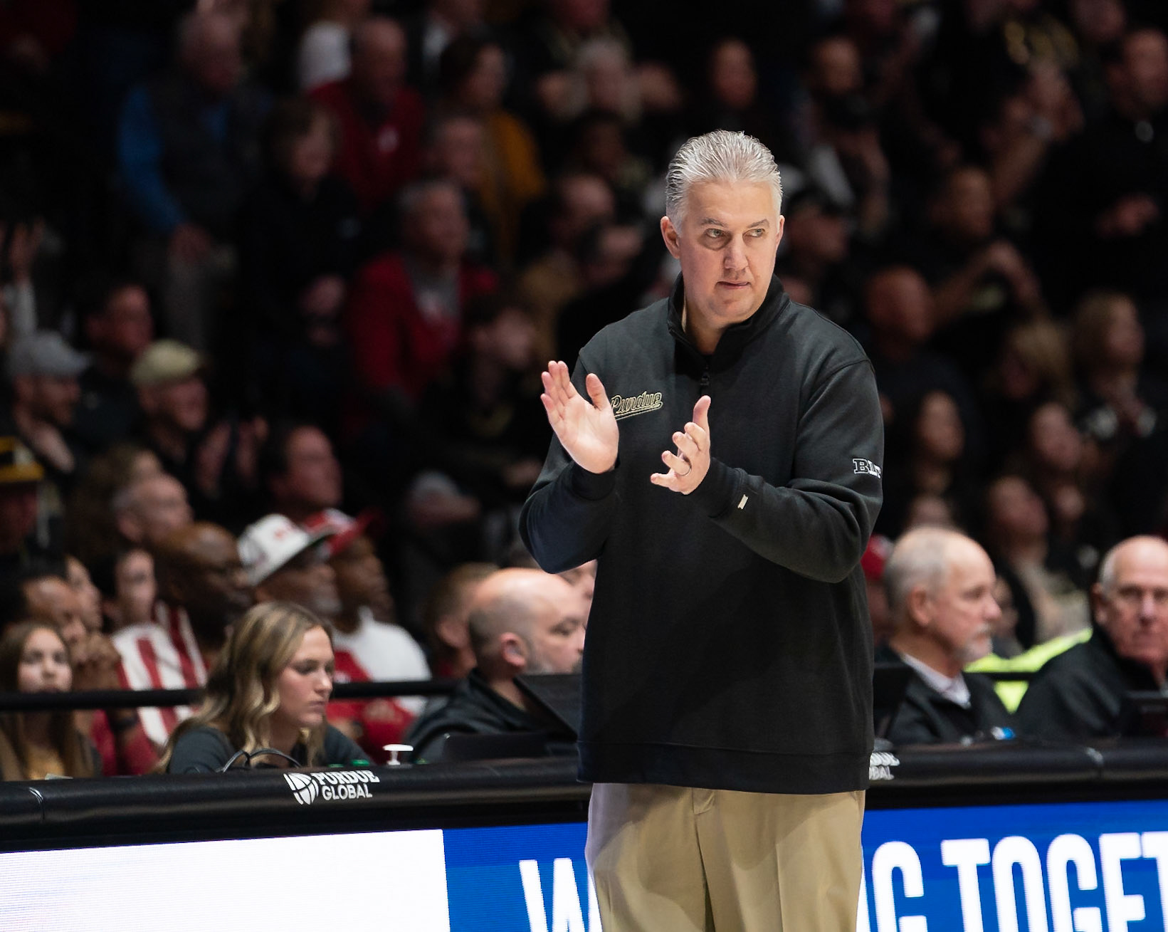 WEST LAFAYETTE, IN - FEBRUARY 10, 2024: Purdue Head Coach Matt Painter in Purdue Boilermaker vs Indiana Hoosiers Basketball at Mackey Arena(Photo by Steve Bowen / Bowen Arrow Photography / Northern Indiana Sports Report)